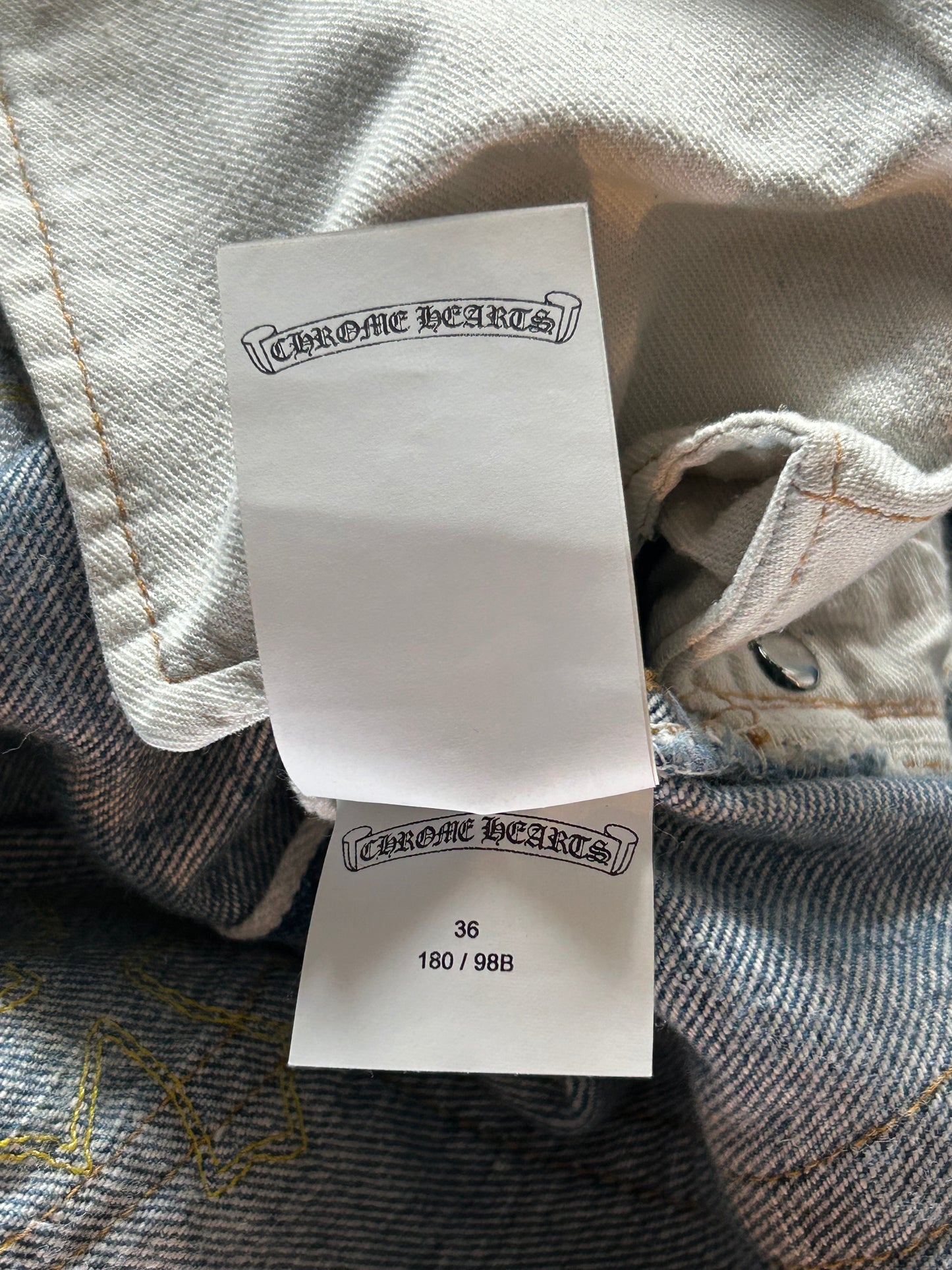 Chrome Hearts Levi's Blue & Yellow Cross Patch Jeans