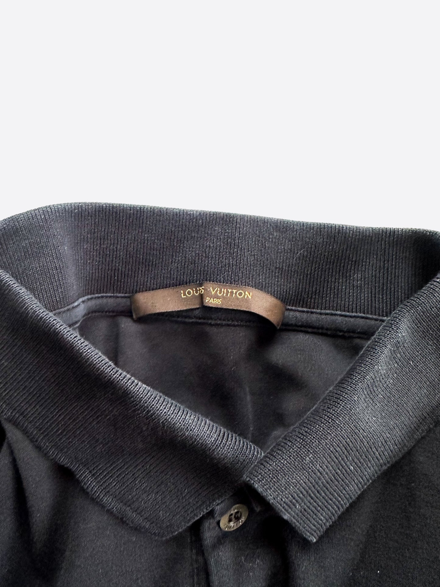 Louis Vuitton Black Damier Pocket Polo T-Shirt