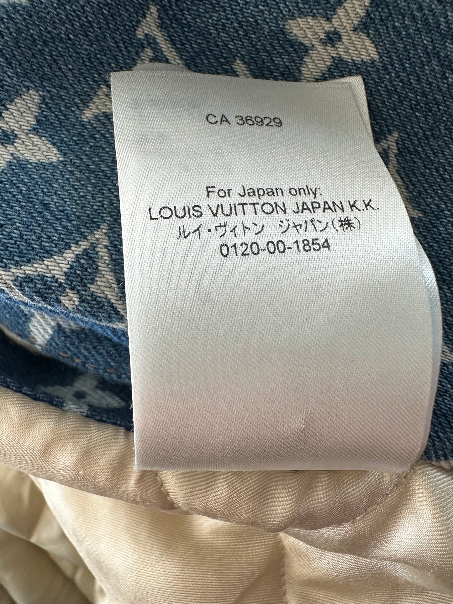 Louis Vuitton Blue Monogram Distressed Floral Workwear Jacket