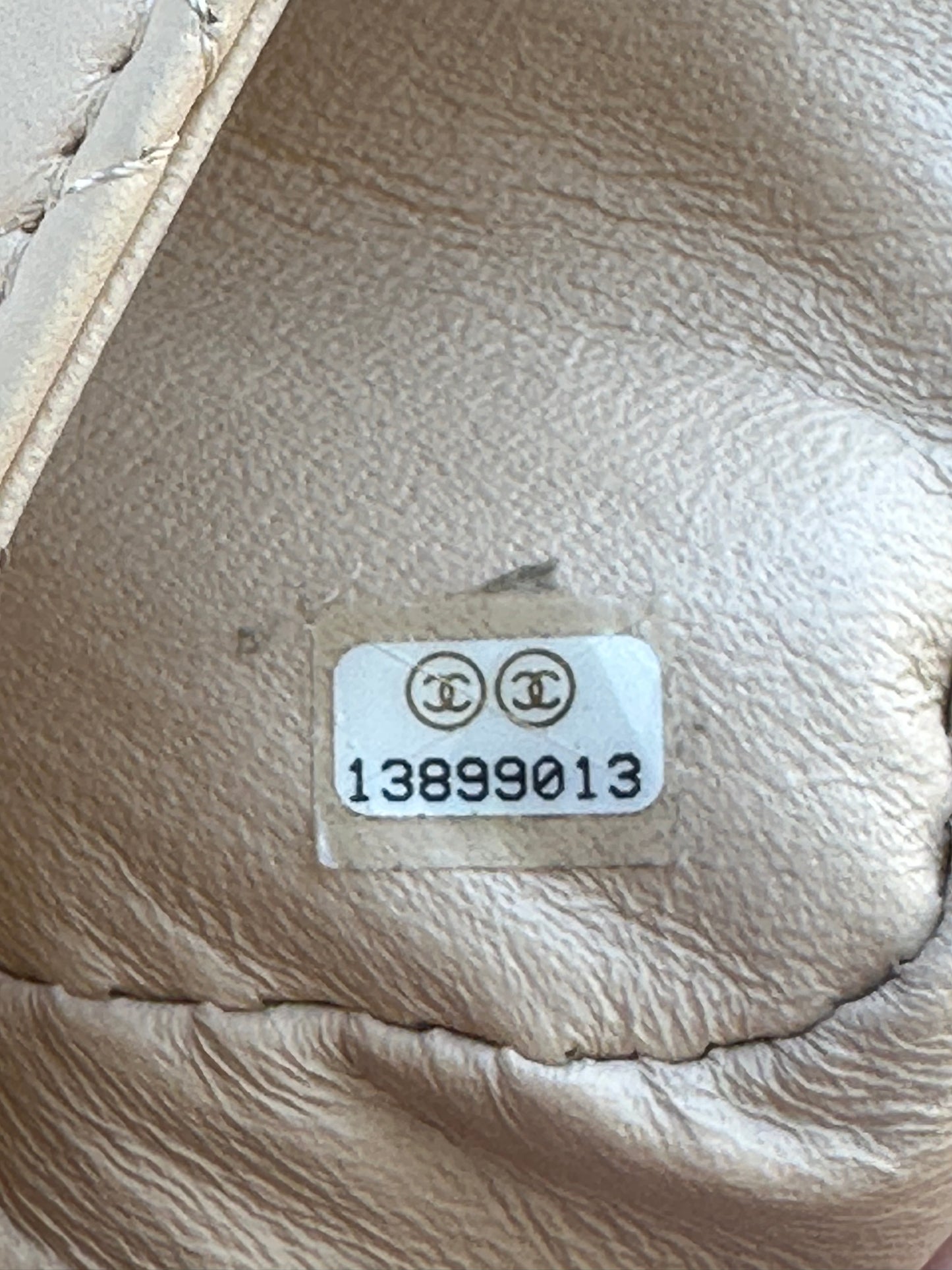 Chanel Beige Quilted Lambskin Jumbo Flap Bag