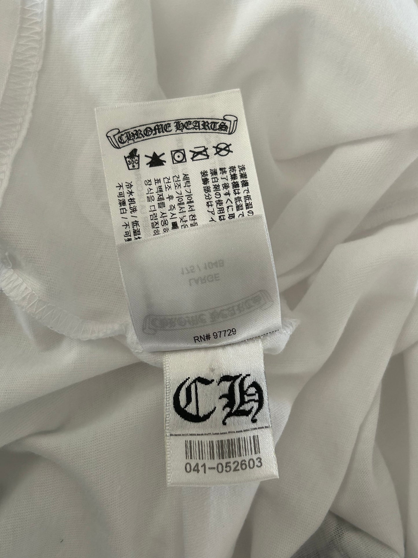 Chrome Hearts White & Black Miami Horseshoe Logo T-Shirt