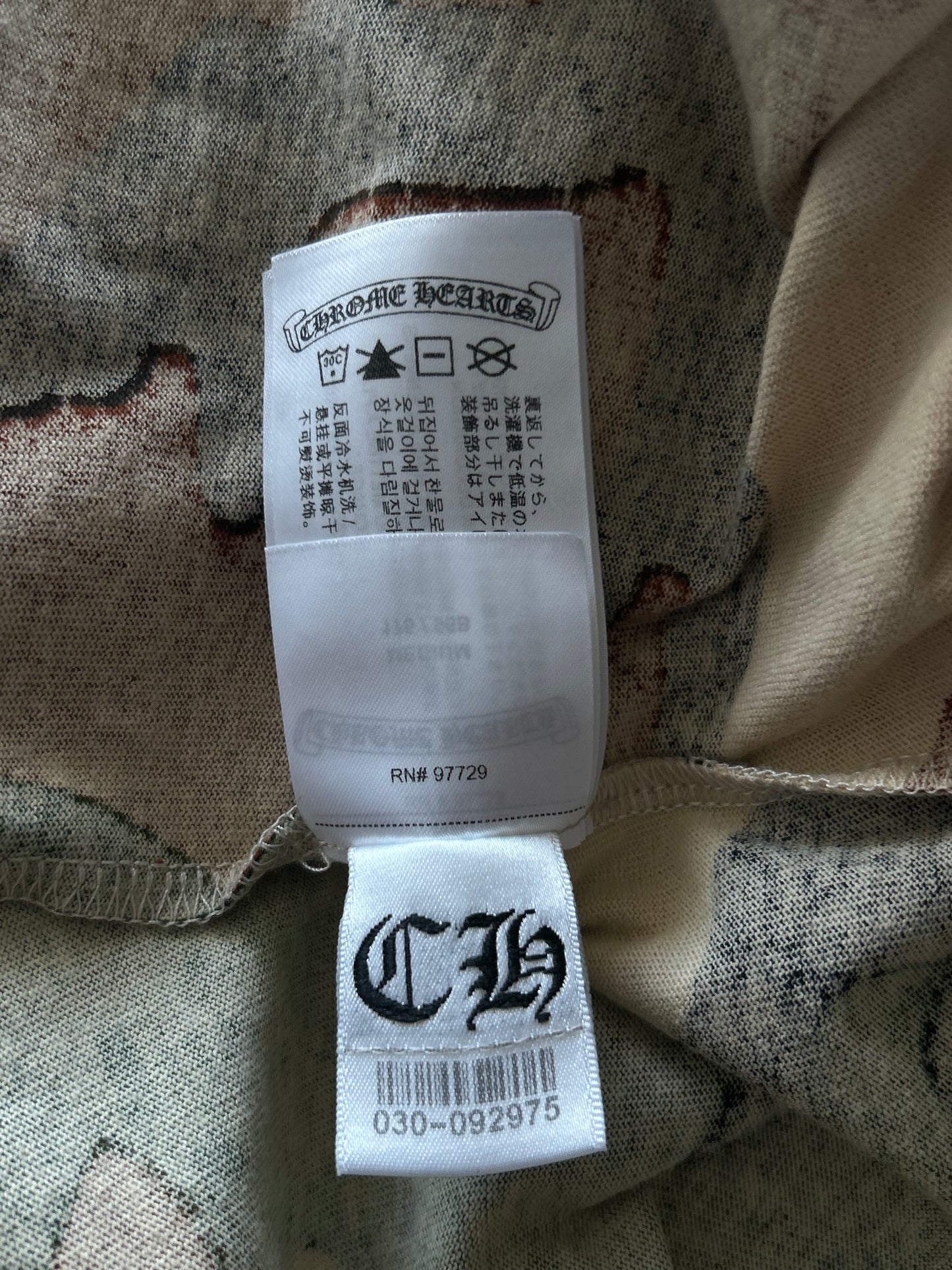 Chrome Hearts Matty Boy Camouflage Caution Longsleeve T-Shirt