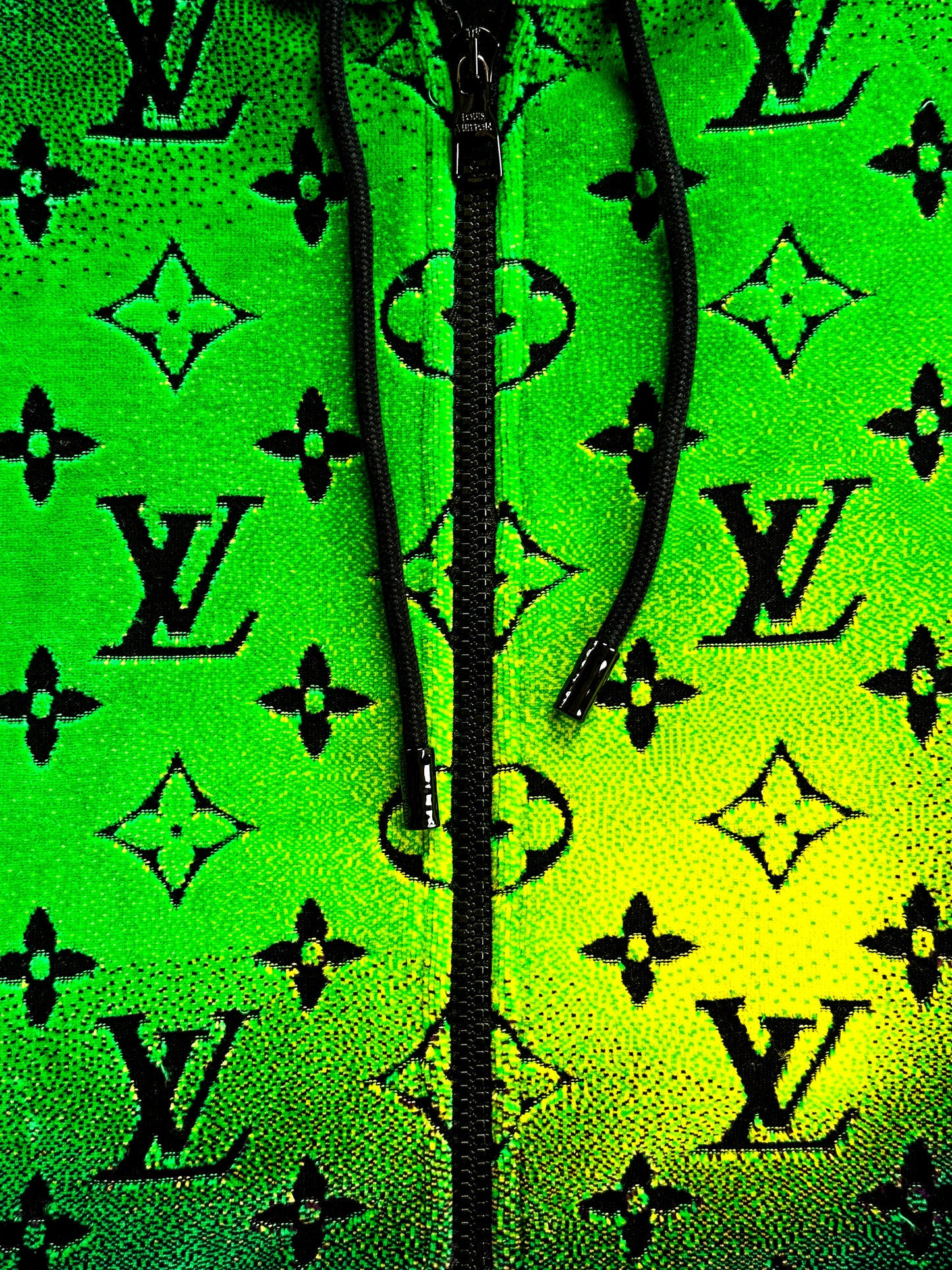 Louis Vuitton Green & Yellow Gradient Monogram Velvet Hoodie