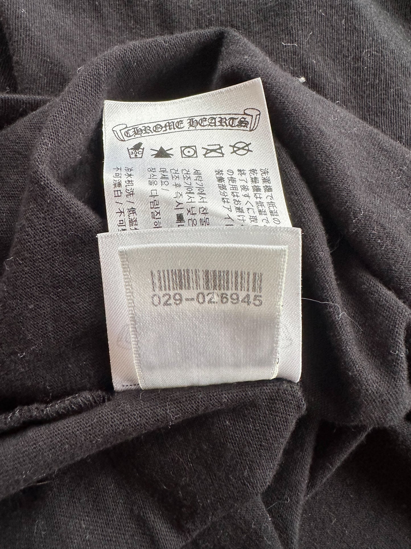Chrome Hearts Black & White Neck Logo Longsleeve T-Shirt