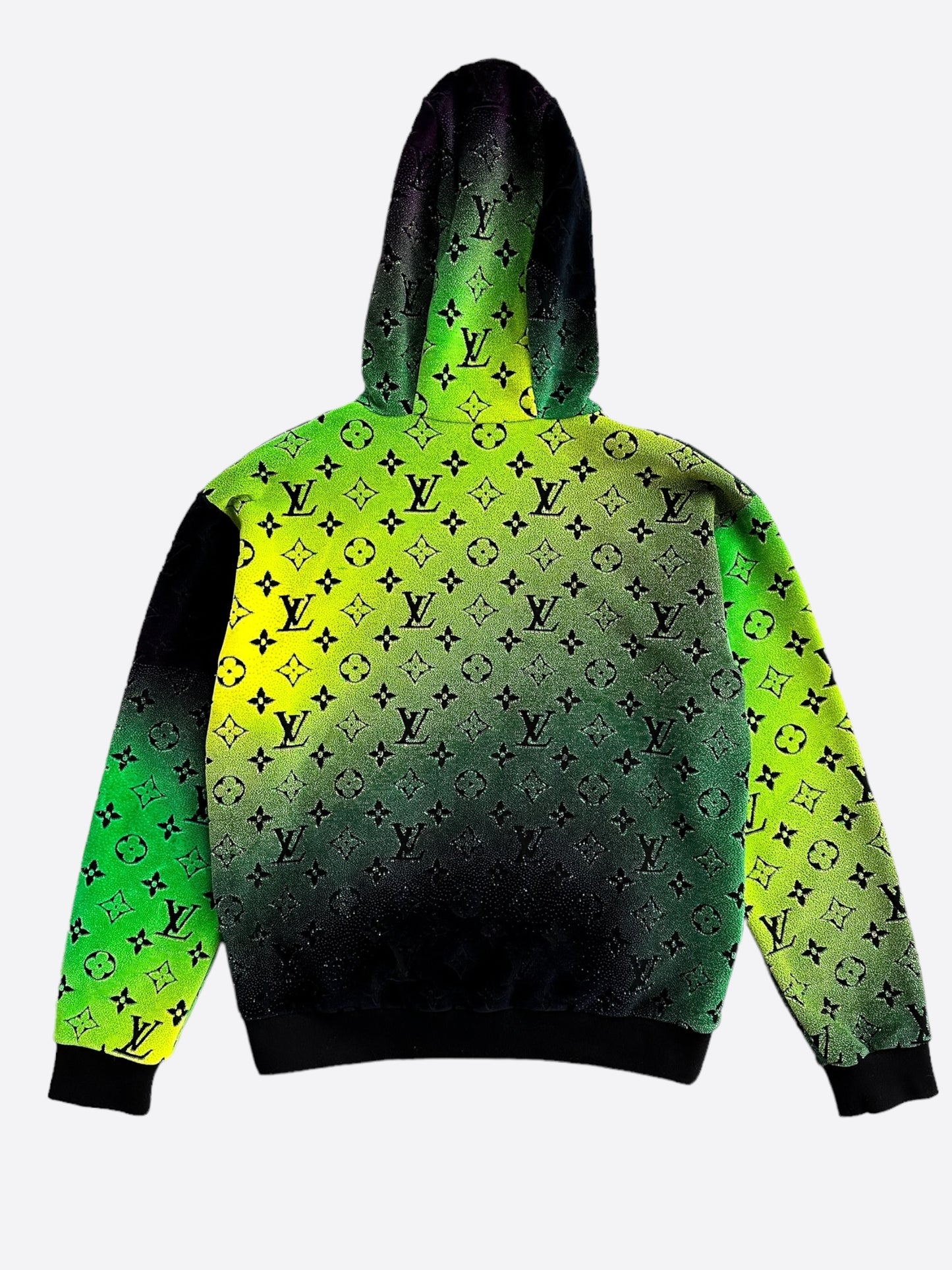 Louis Vuitton Green & Yellow Gradient Monogram Velvet Hoodie