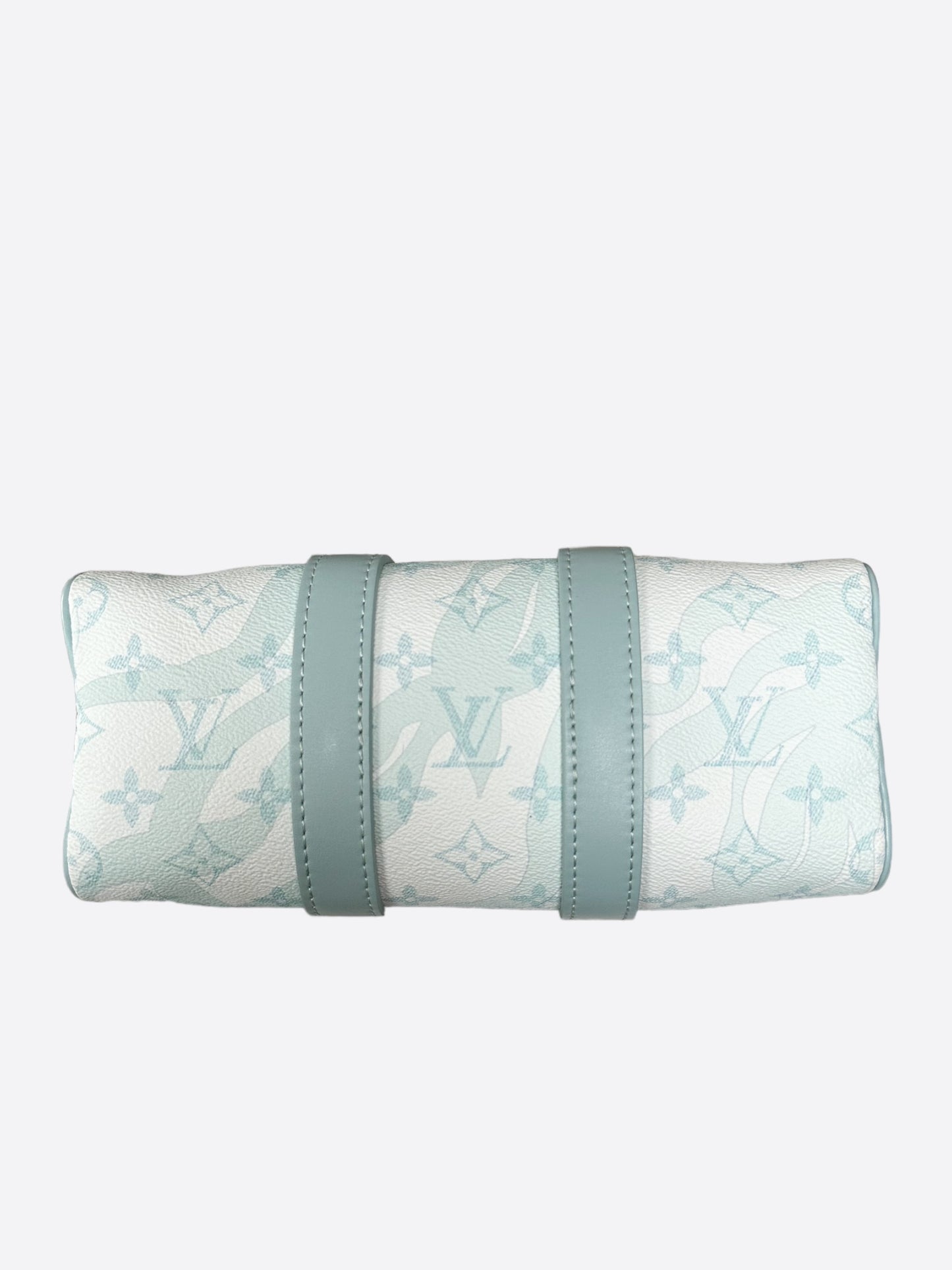 Louis Vuitton Blue Aquagarden Monogram Keepall 25
