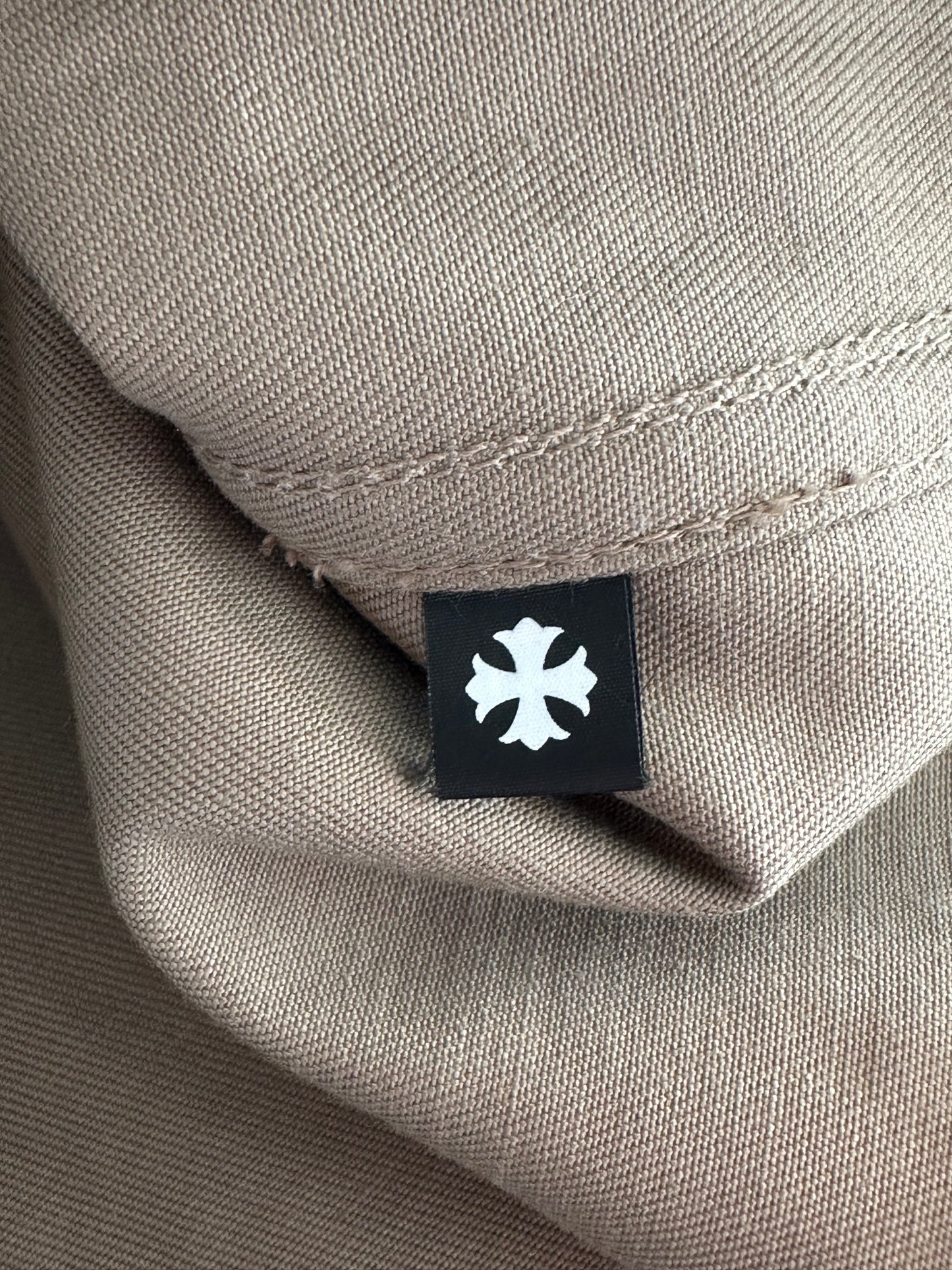 Chrome Hearts Tan & Black Cross Patch Work Dog Jacket