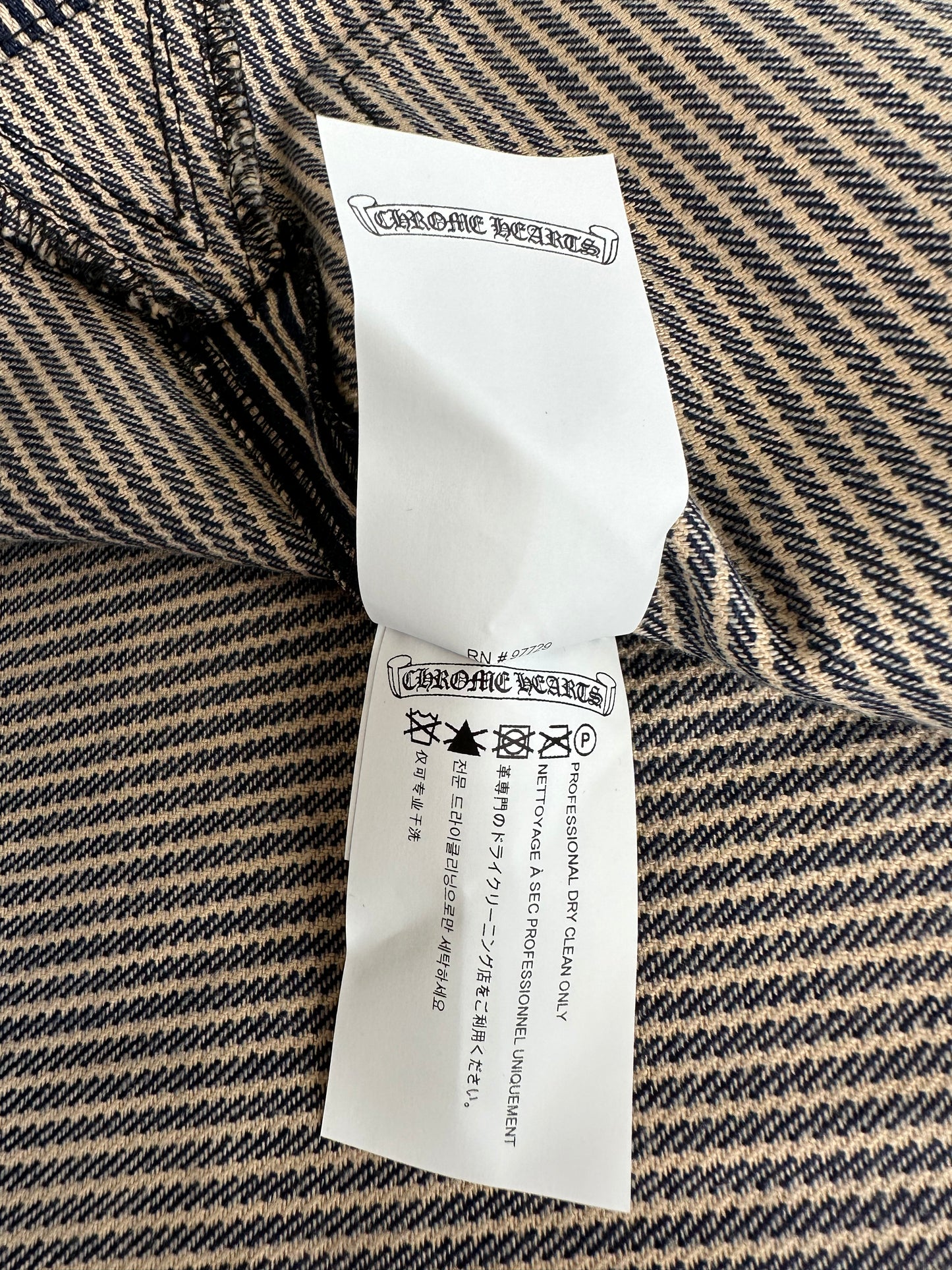 Chrome Hearts Blue & White Pinstripe Chore Button Up Shirt