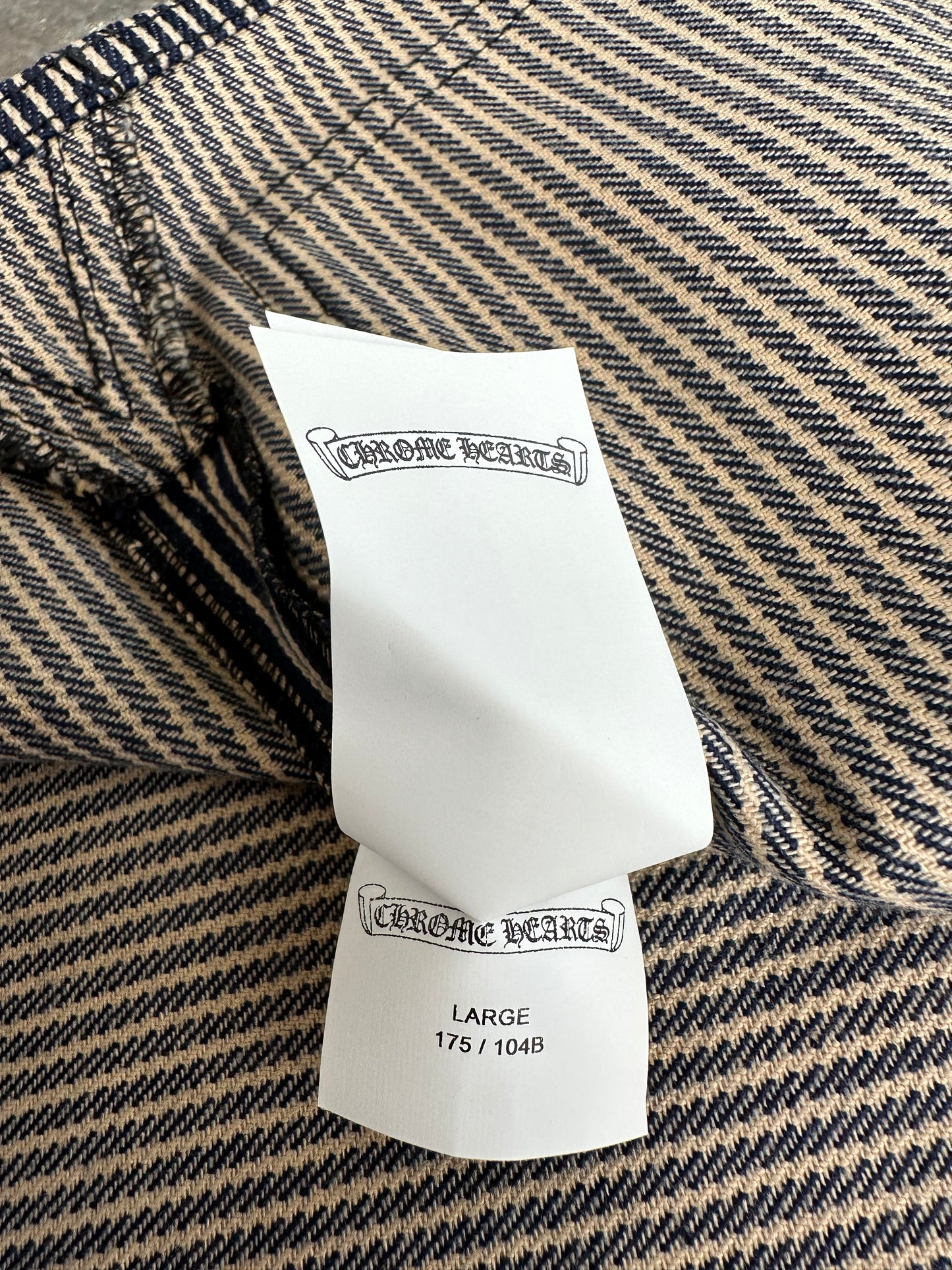 Chrome Hearts Blue & White Pinstripe Chore Button Up Shirt