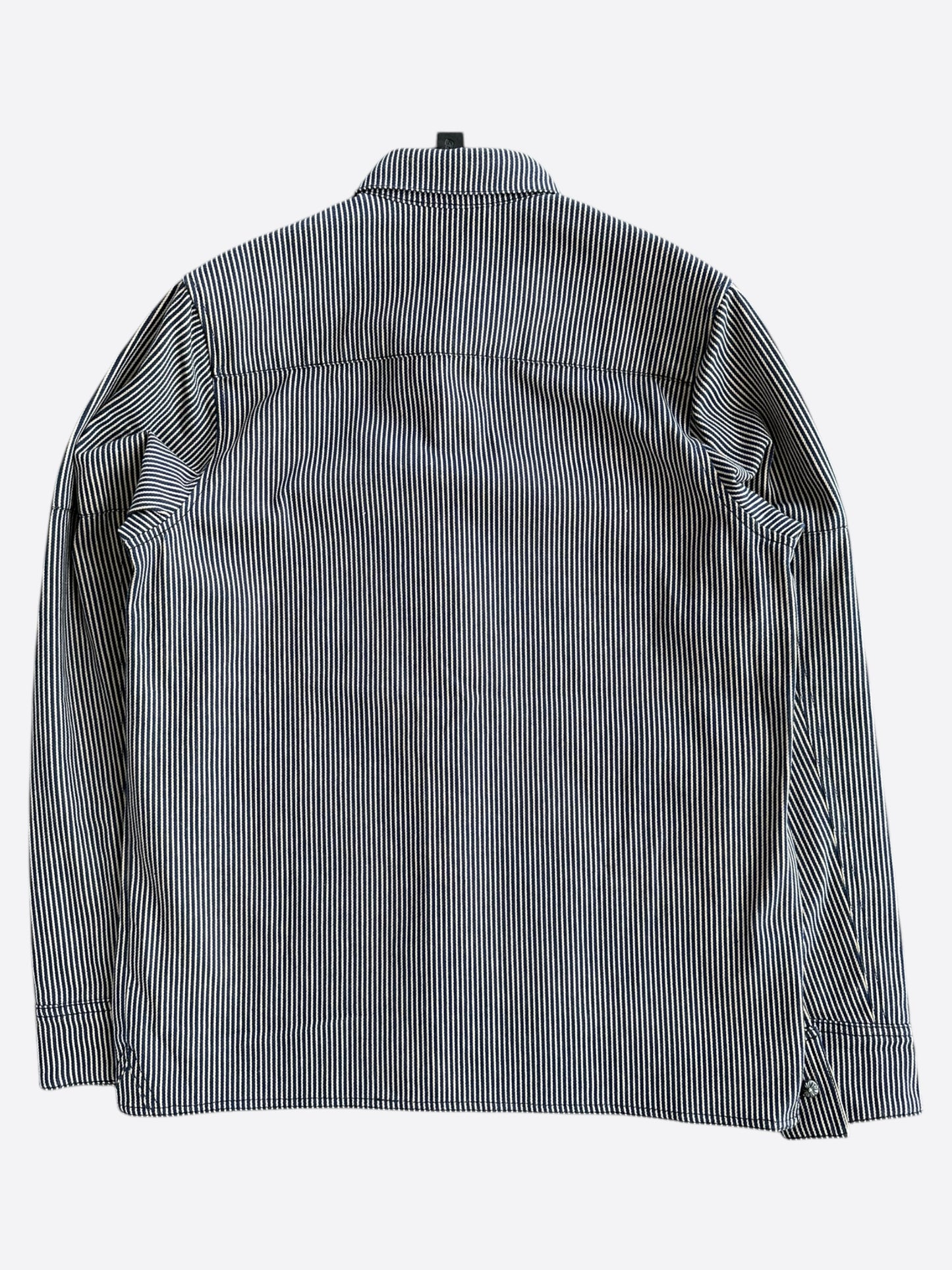 Chrome Hearts Blue & White Pinstripe Chore Button Up Shirt