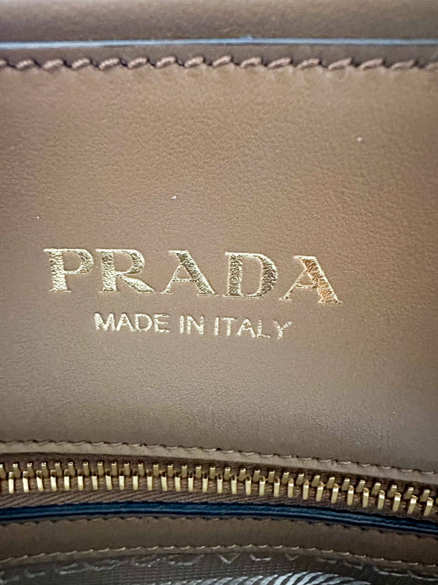 Prada Caramel Small Symbole Leather Tote Bag