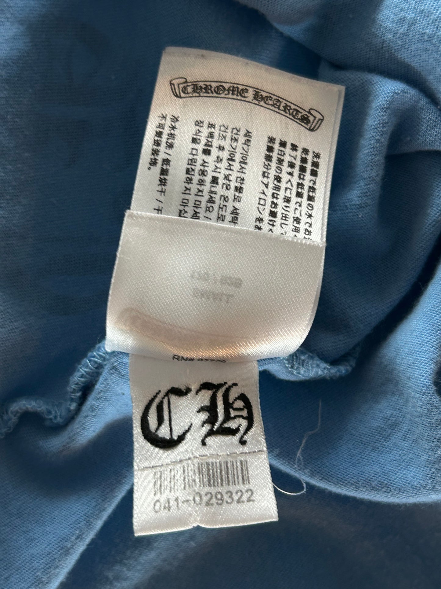 Chrome Hearts Blue Miami Art Basel Horseshoe Logo T-Shirt