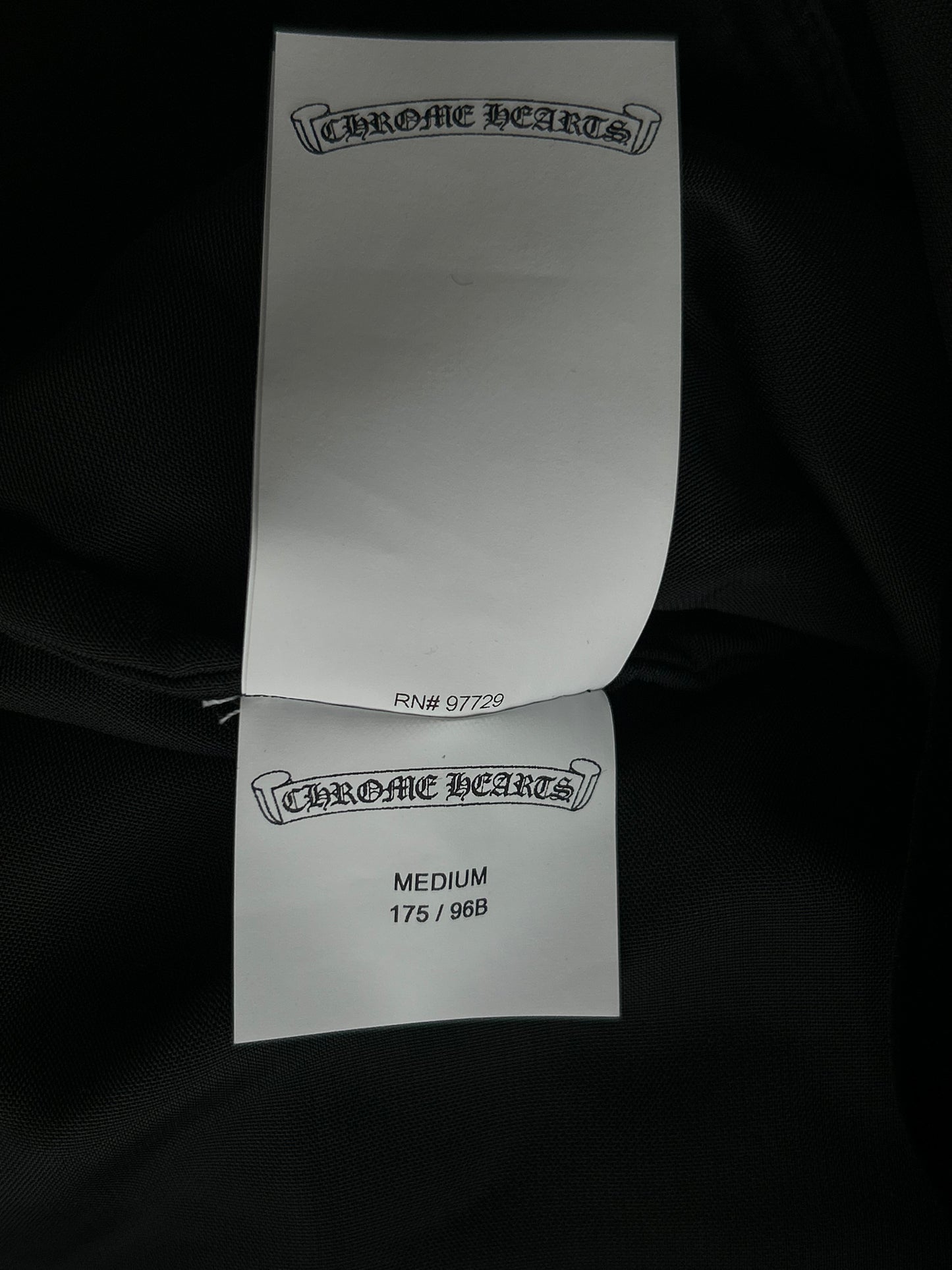 Chrome Hearts Black & White Embroidered Logo Velour Track Jacket