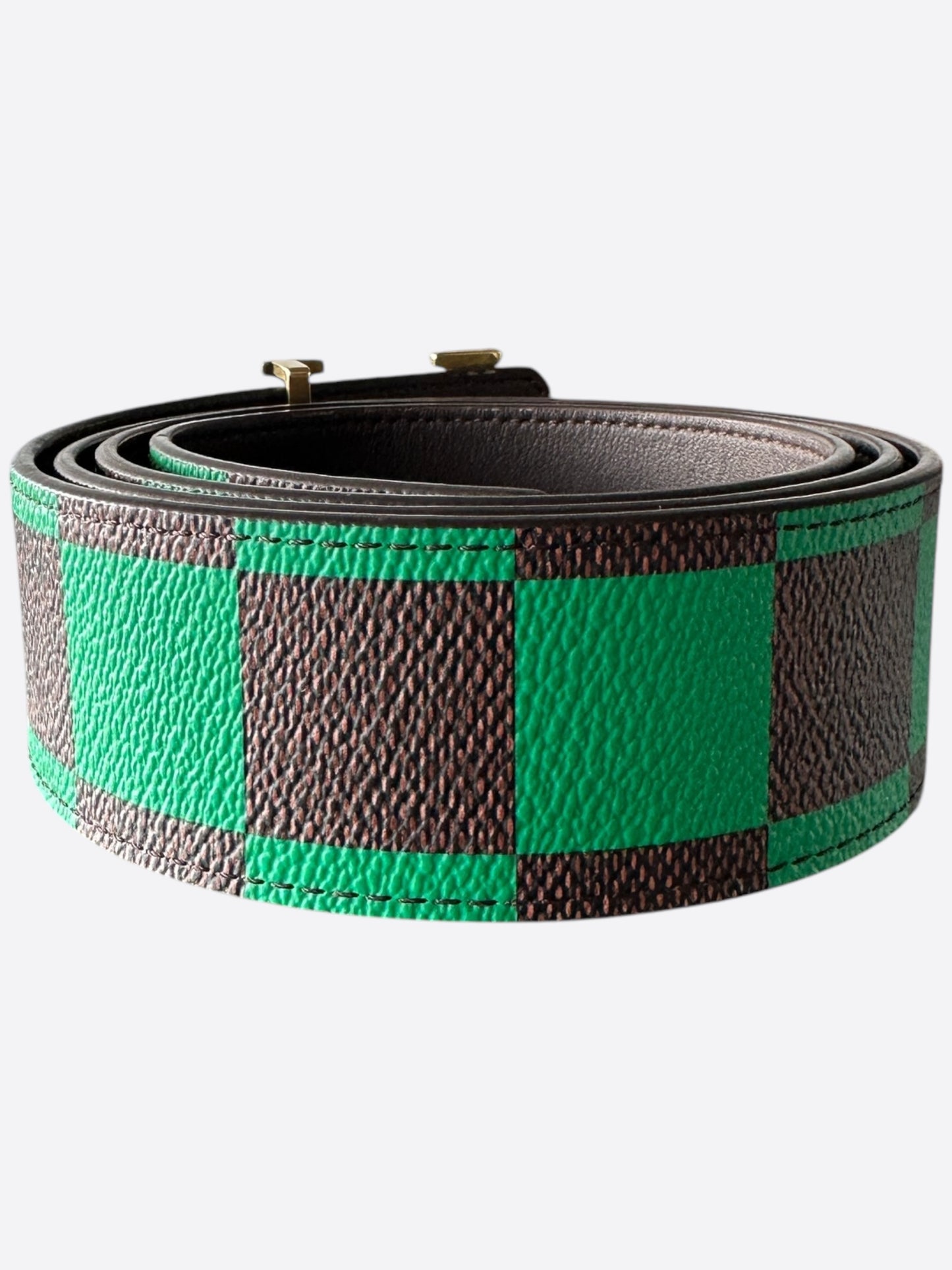 Louis Vuitton Green & Brown Damier Reversible Belt