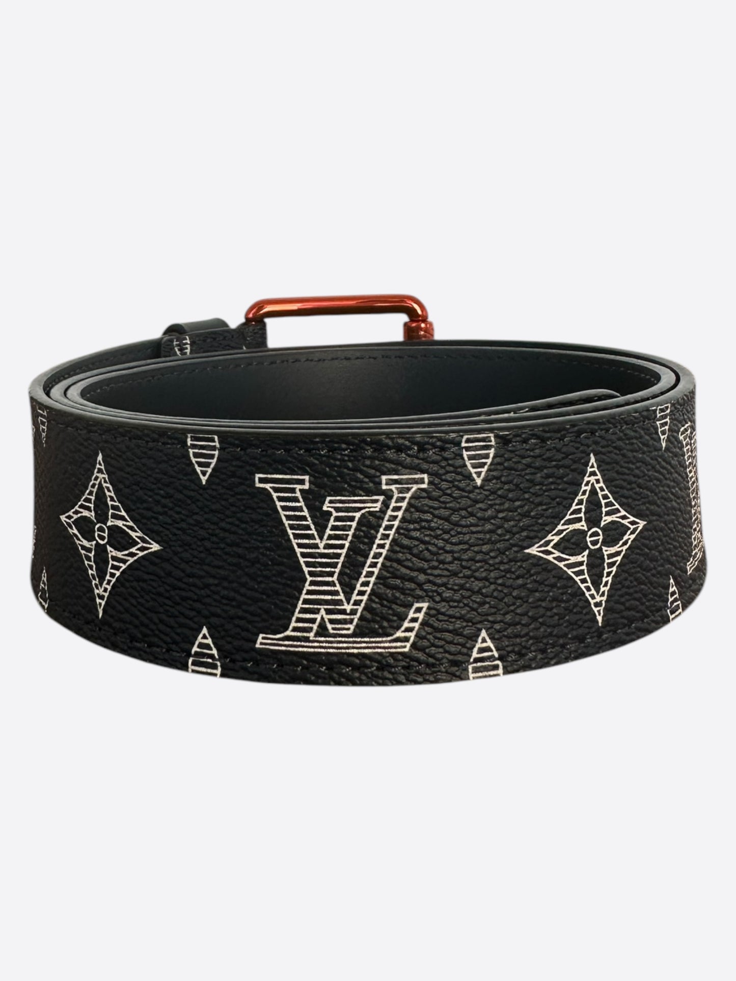 Louis Vuitton Navy & White Monogram Belt