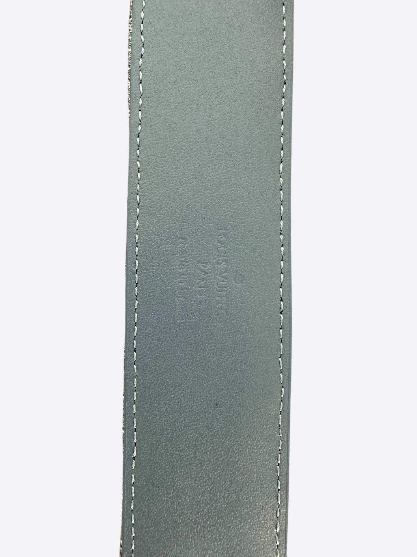 Louis Vuitton Blue & White Denim Monogram Tuffetage New Wave Belt