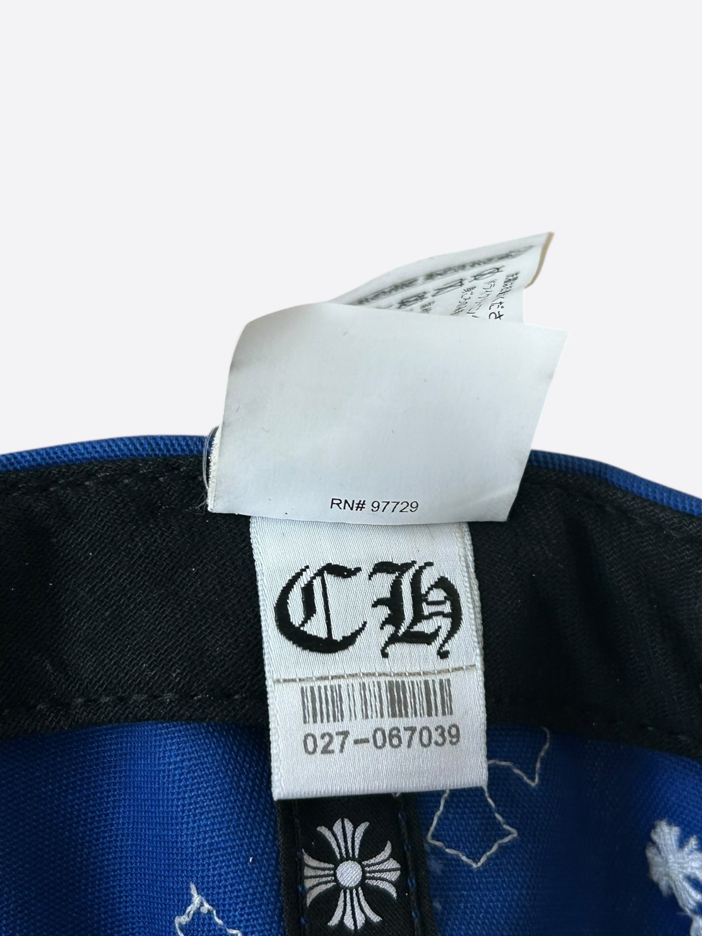 Chrome Hearts Blue & White Cross Patch Hat