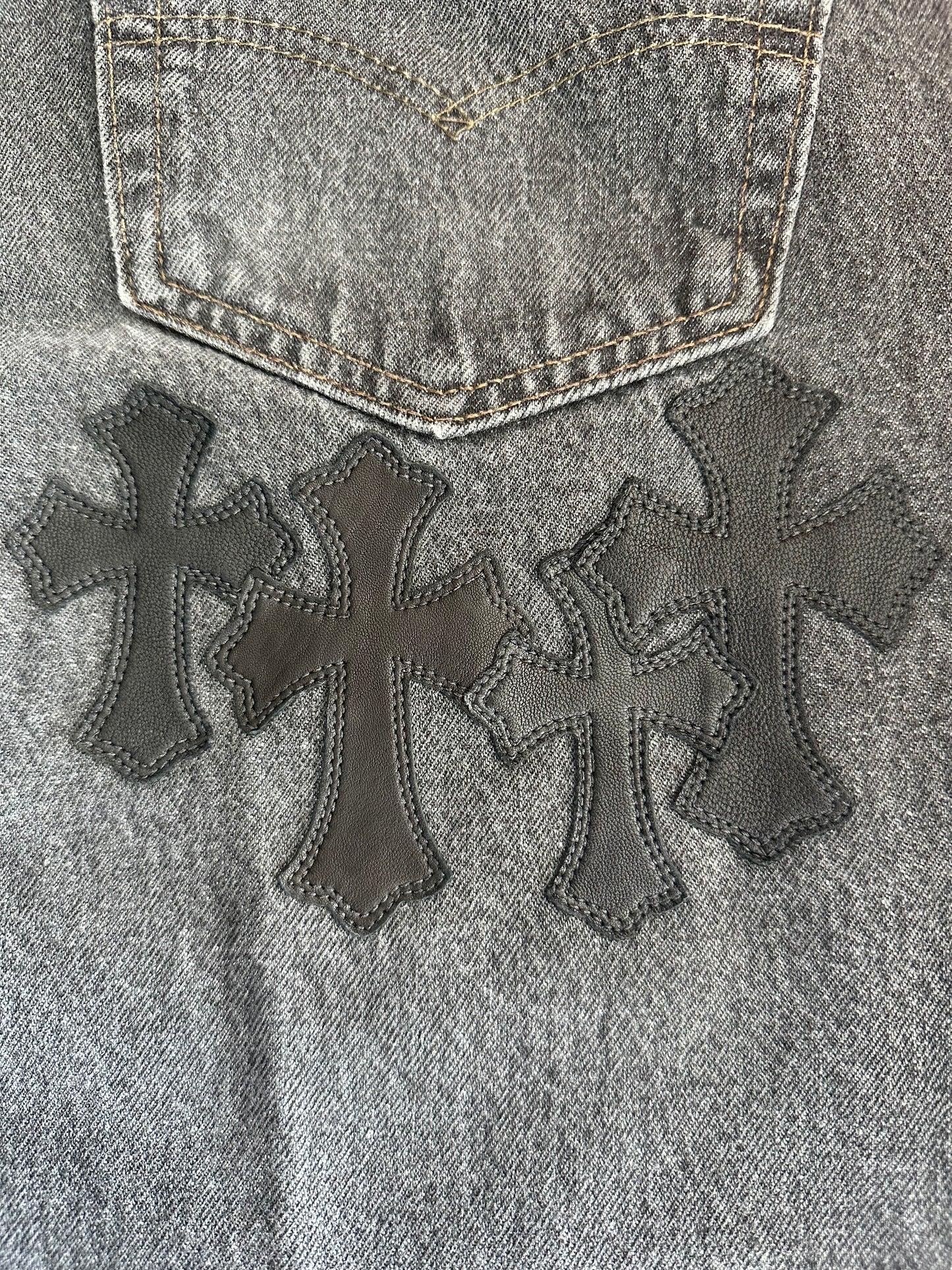 Chrome Hearts Levi's Black Cross Patch Jeans