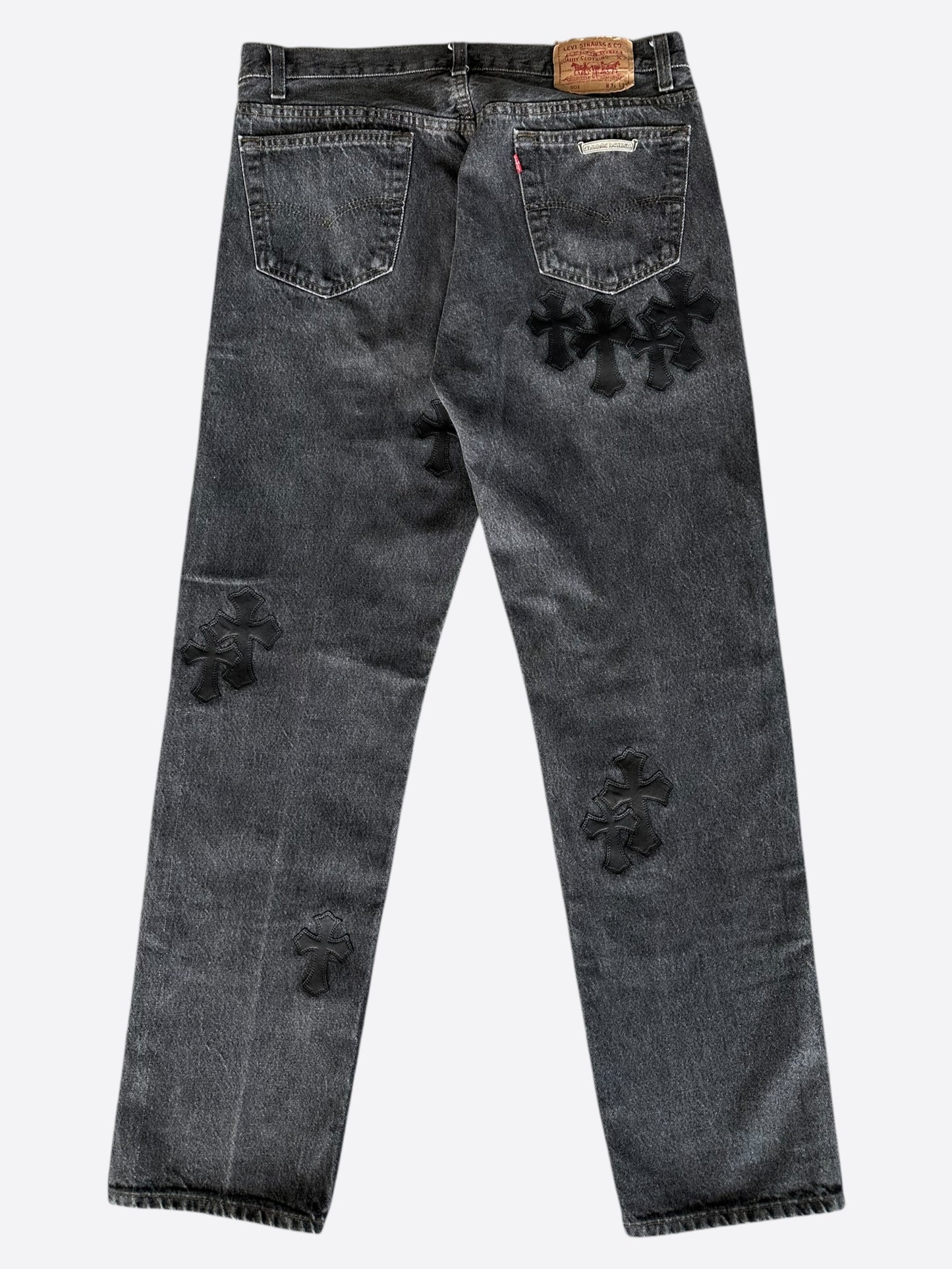 Chrome Hearts Levi's Black Cross Patch Jeans
