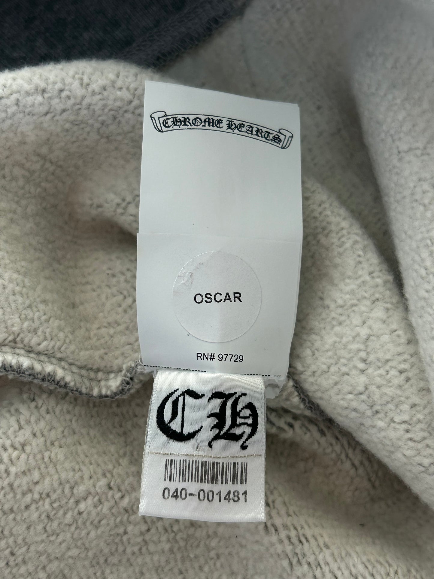 Chrome Hearts Grey & Black Triple Cross Patch Paper Jam Hoodie