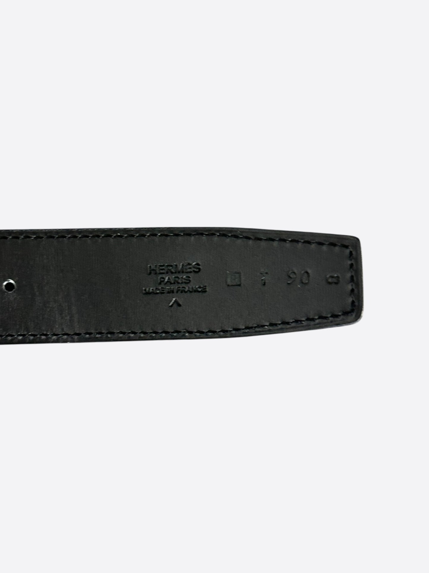 Hermes Black Crocodile Chaine d'Ancre Reversible Belt