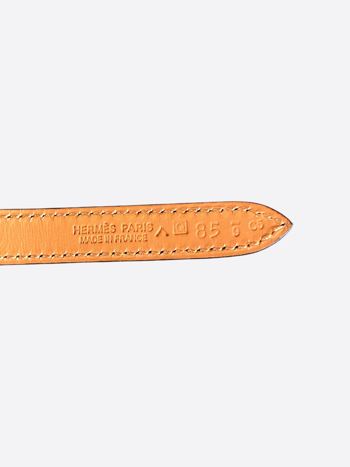 Hermes Bleu Electrique & Brown Crocodile Gamma Reversible Belt