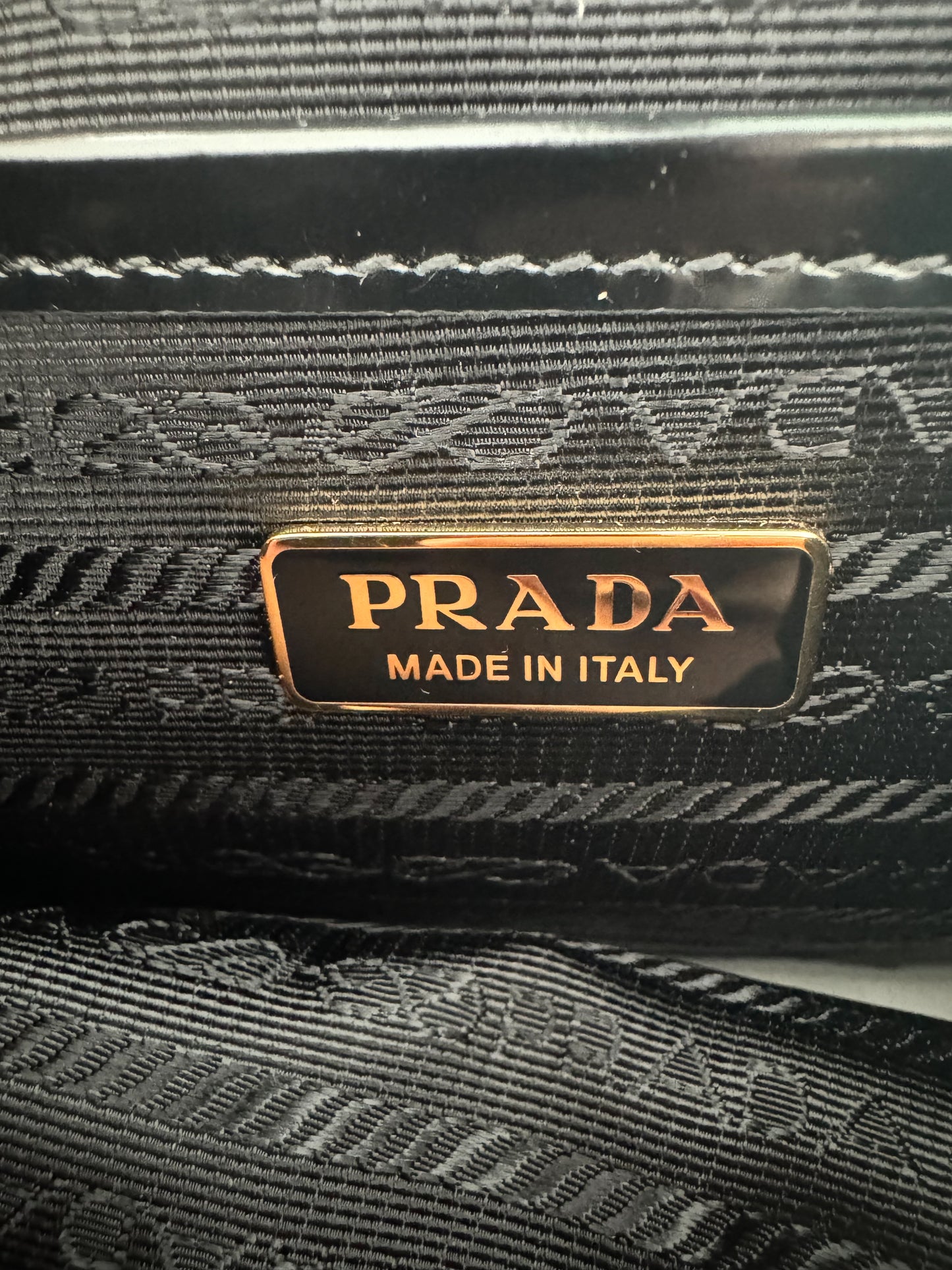 Prada Black & Gold Nylon Leather Backpack