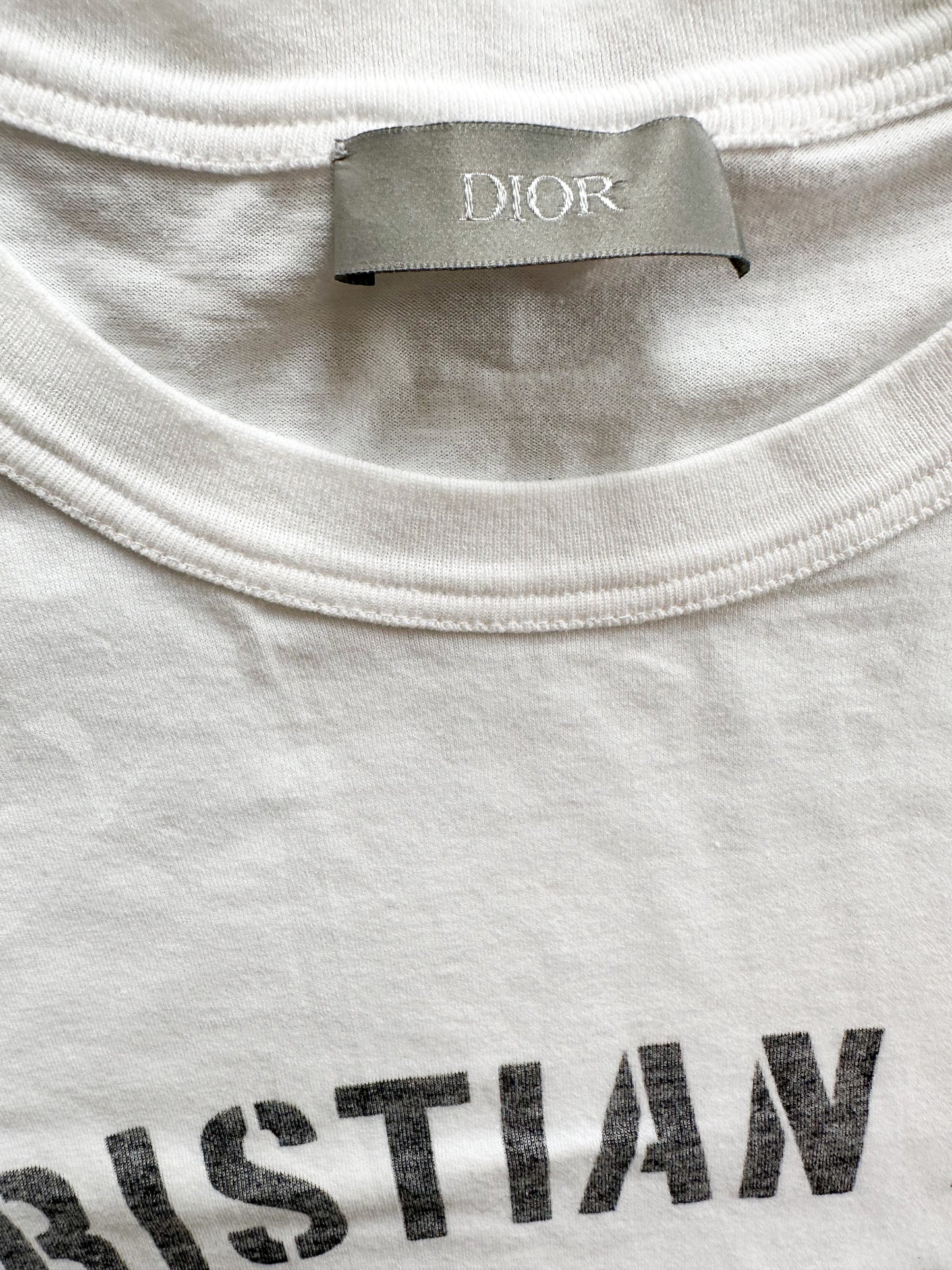 Dior White Atelier Faded Logo Tee