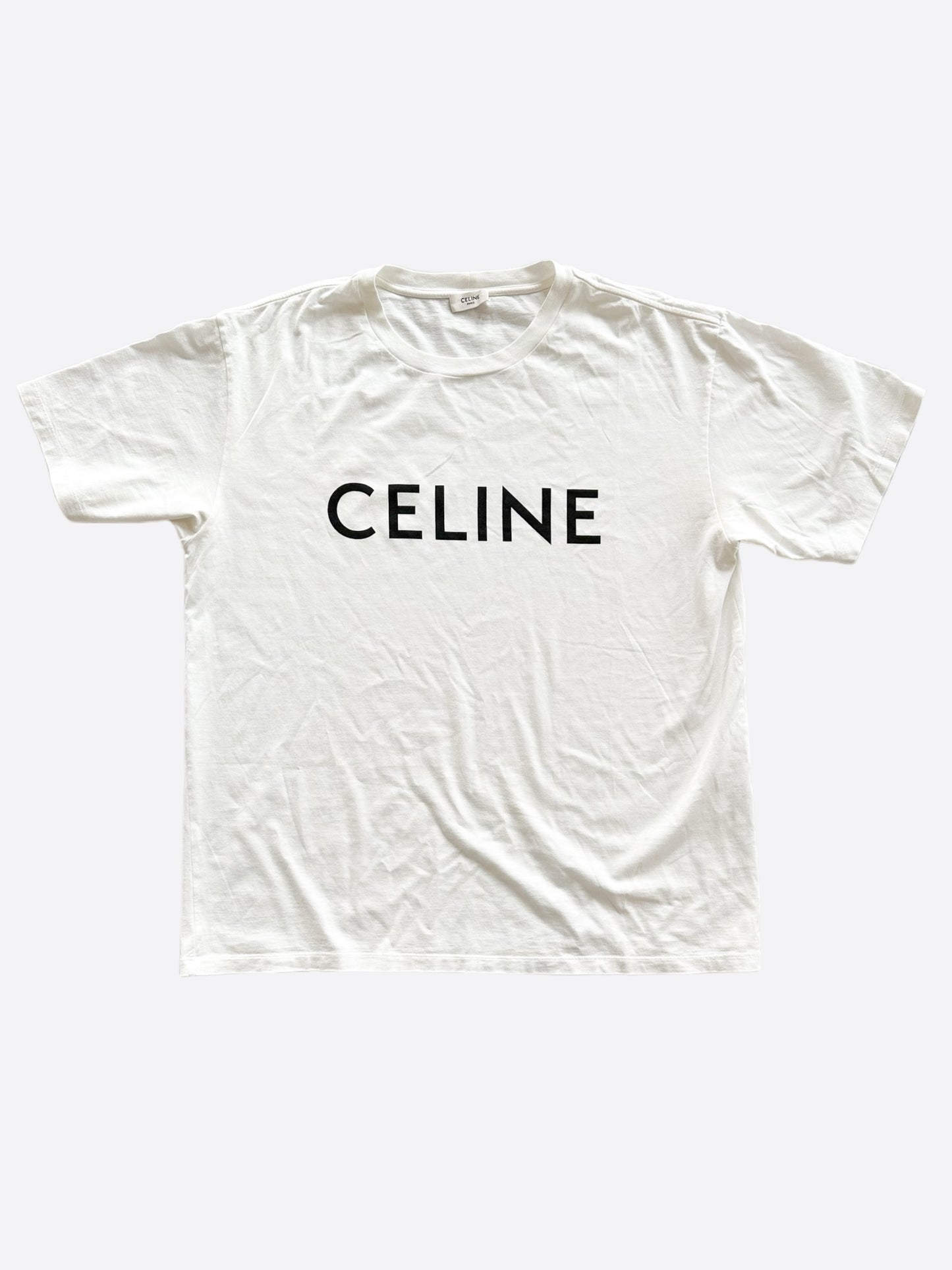 Celine White & Black Logo T-Shirt