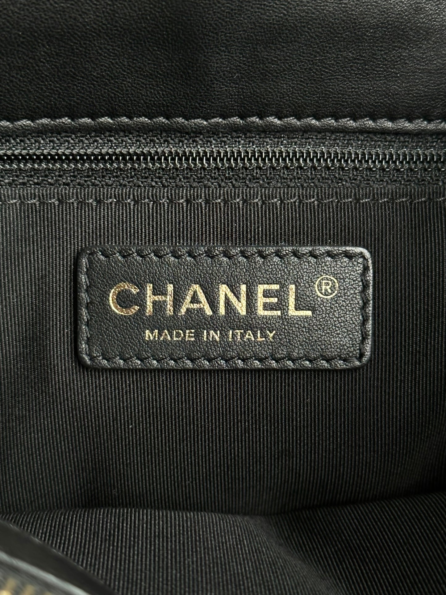 Chanel Black Lambskin Quilted Shopper Tote