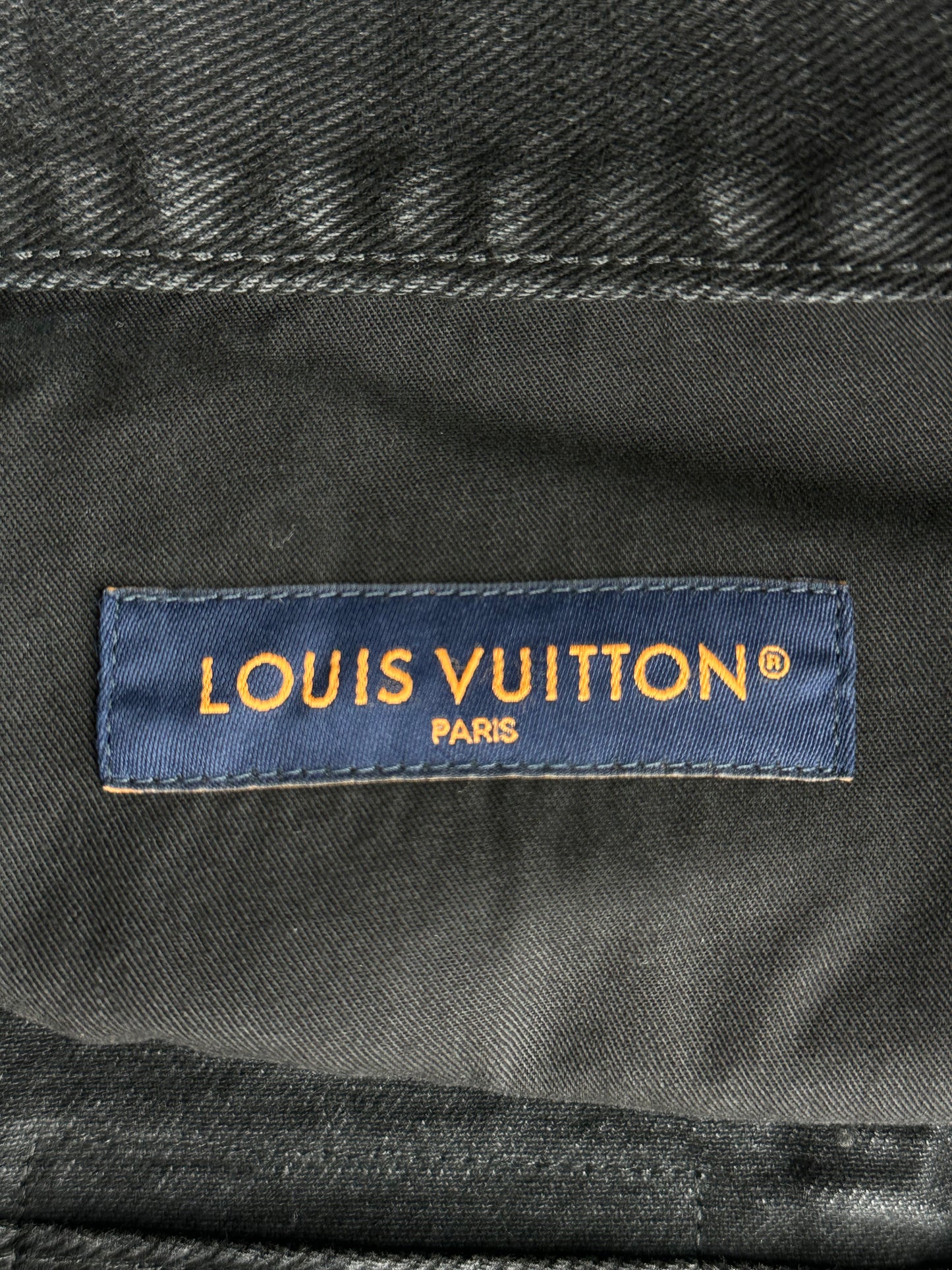 Louis Vuitton Washed Black Monogram Carpenter Shorts