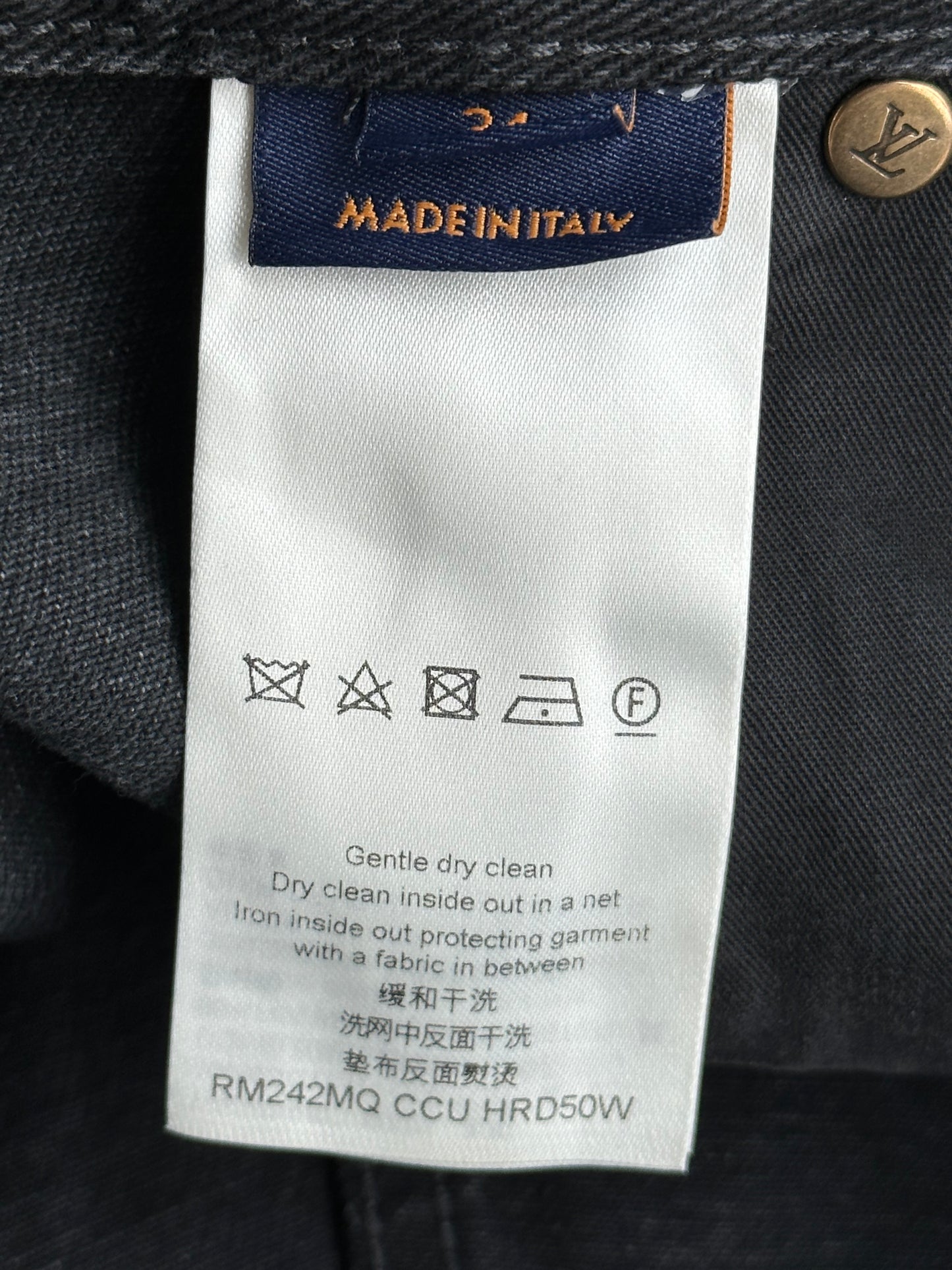 Louis Vuitton Washed Black Monogram Carpenter Shorts