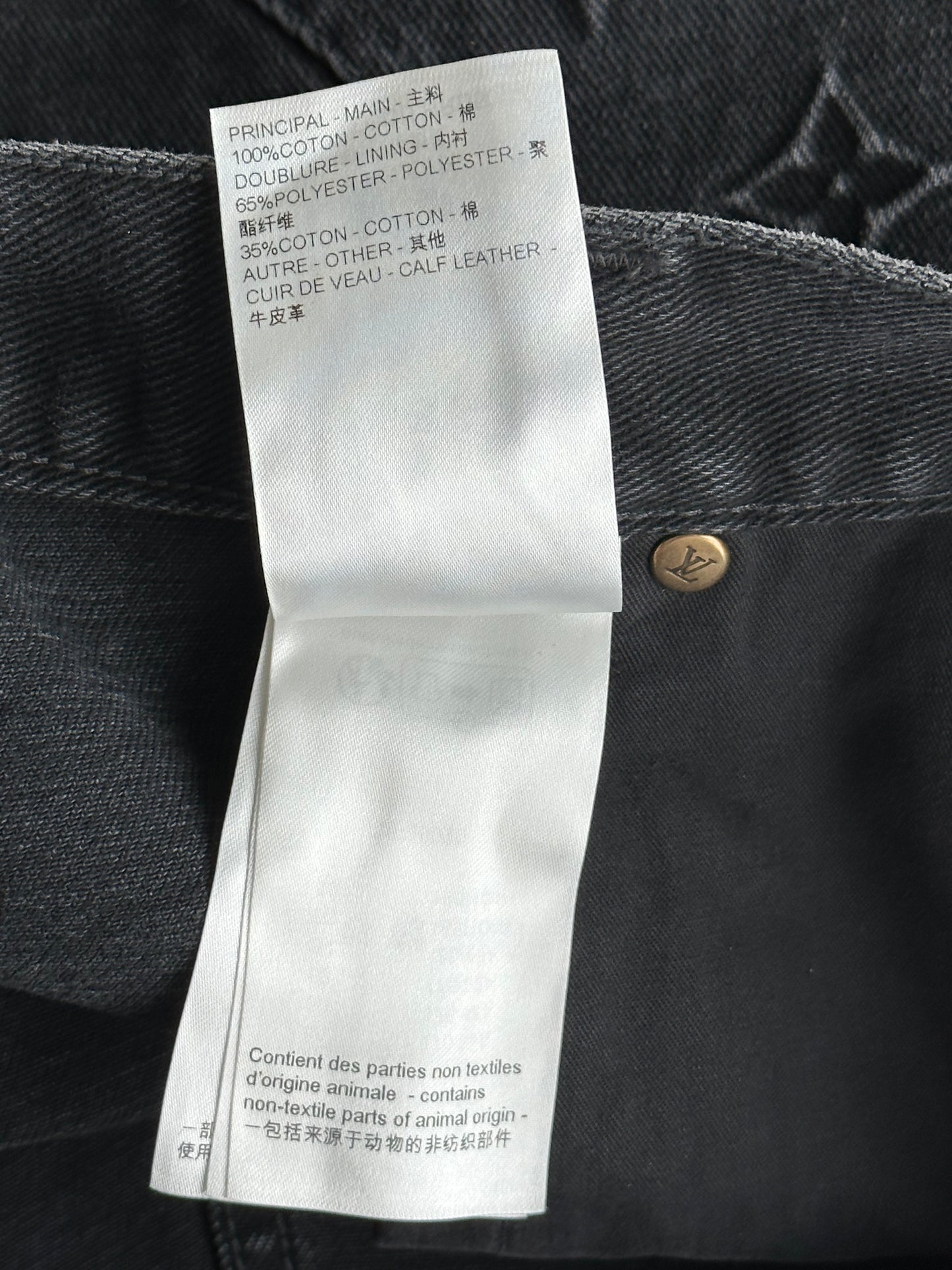 Louis Vuitton Washed Black Monogram Carpenter Shorts