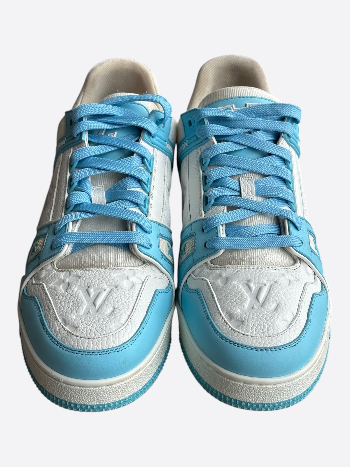 Louis Vuitton Blue & White Monogram Trainers