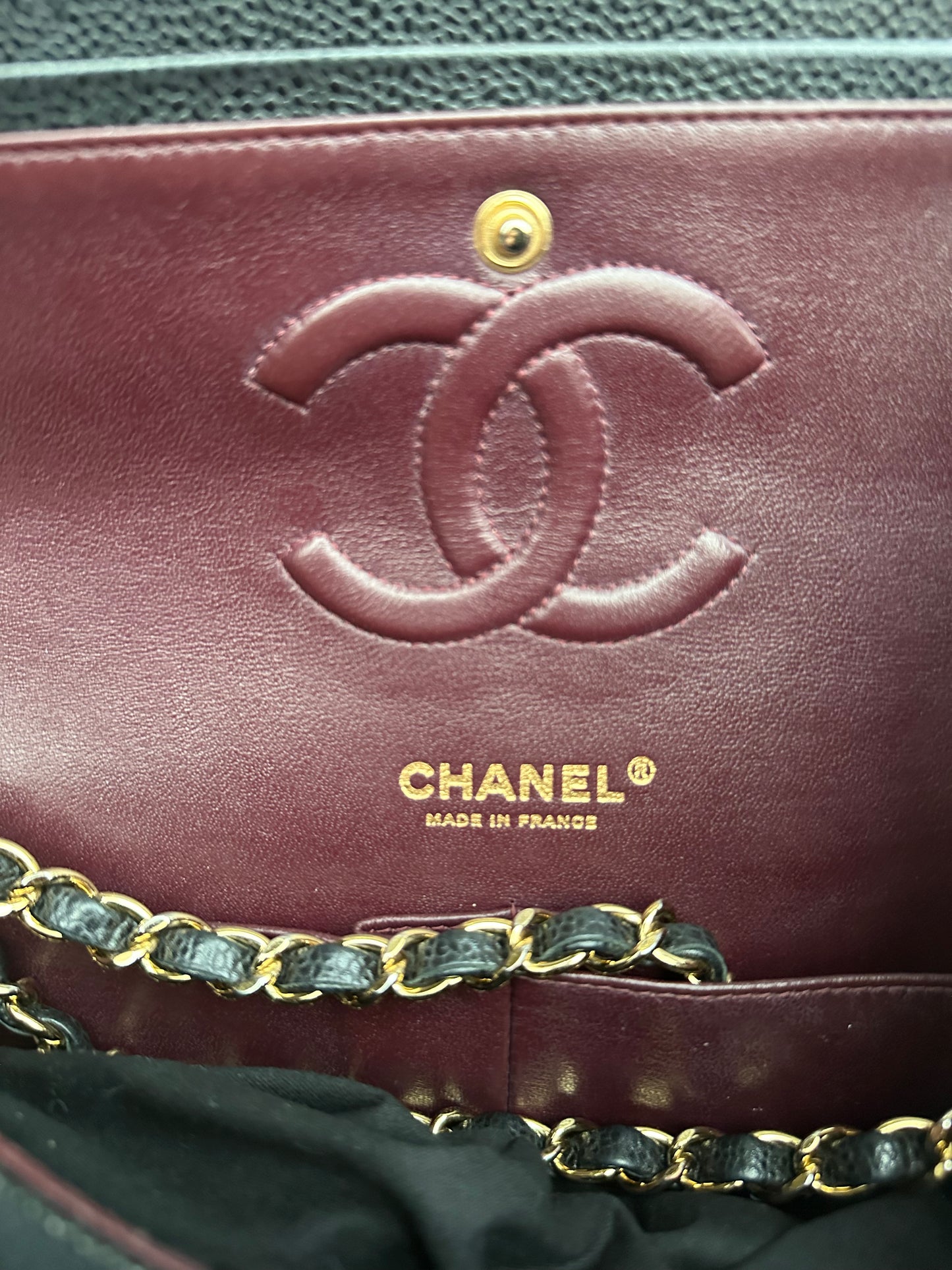 Chanel Black Caviar Quilted Medium Flap Bag