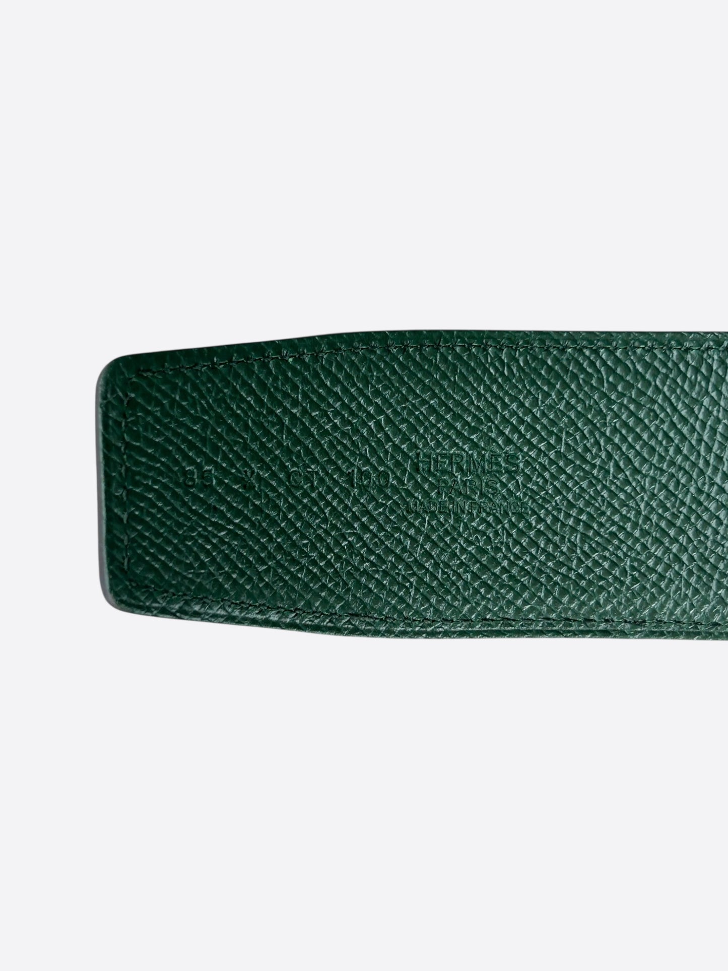 Hermes Black & Green Epsom Reversible Belt Strap