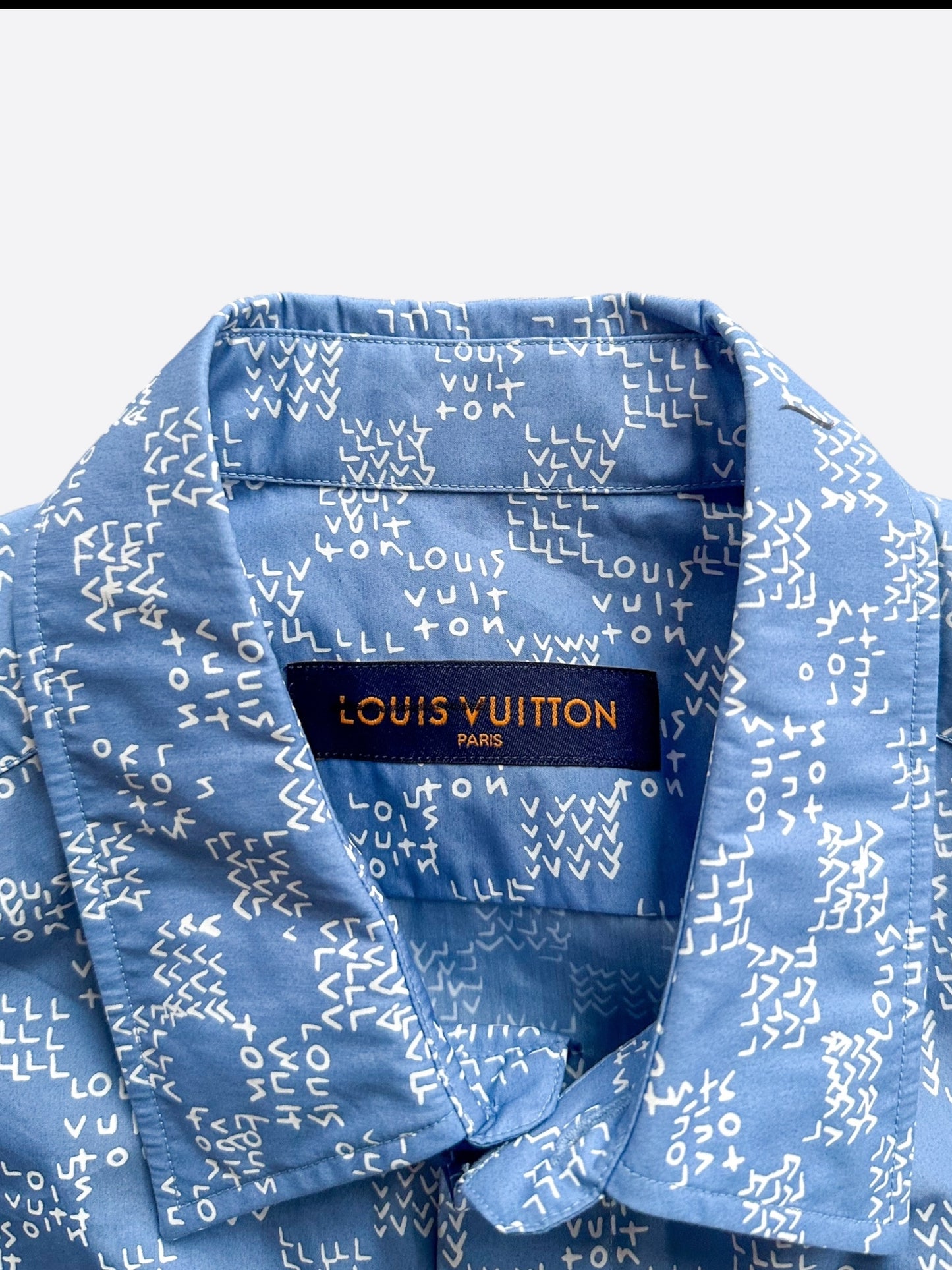 Louis Vuitton Blue LV Spread Damier Button Up Shirt