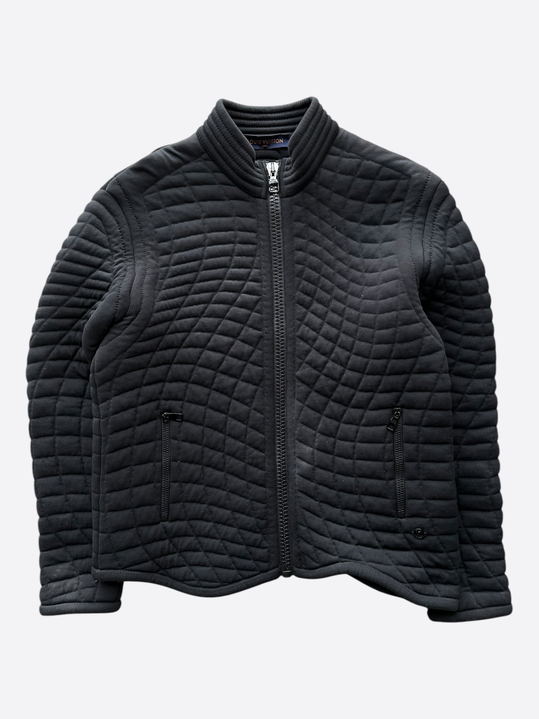 Louis Vuitton Black Distorted Zip Up Jacket – Savonches