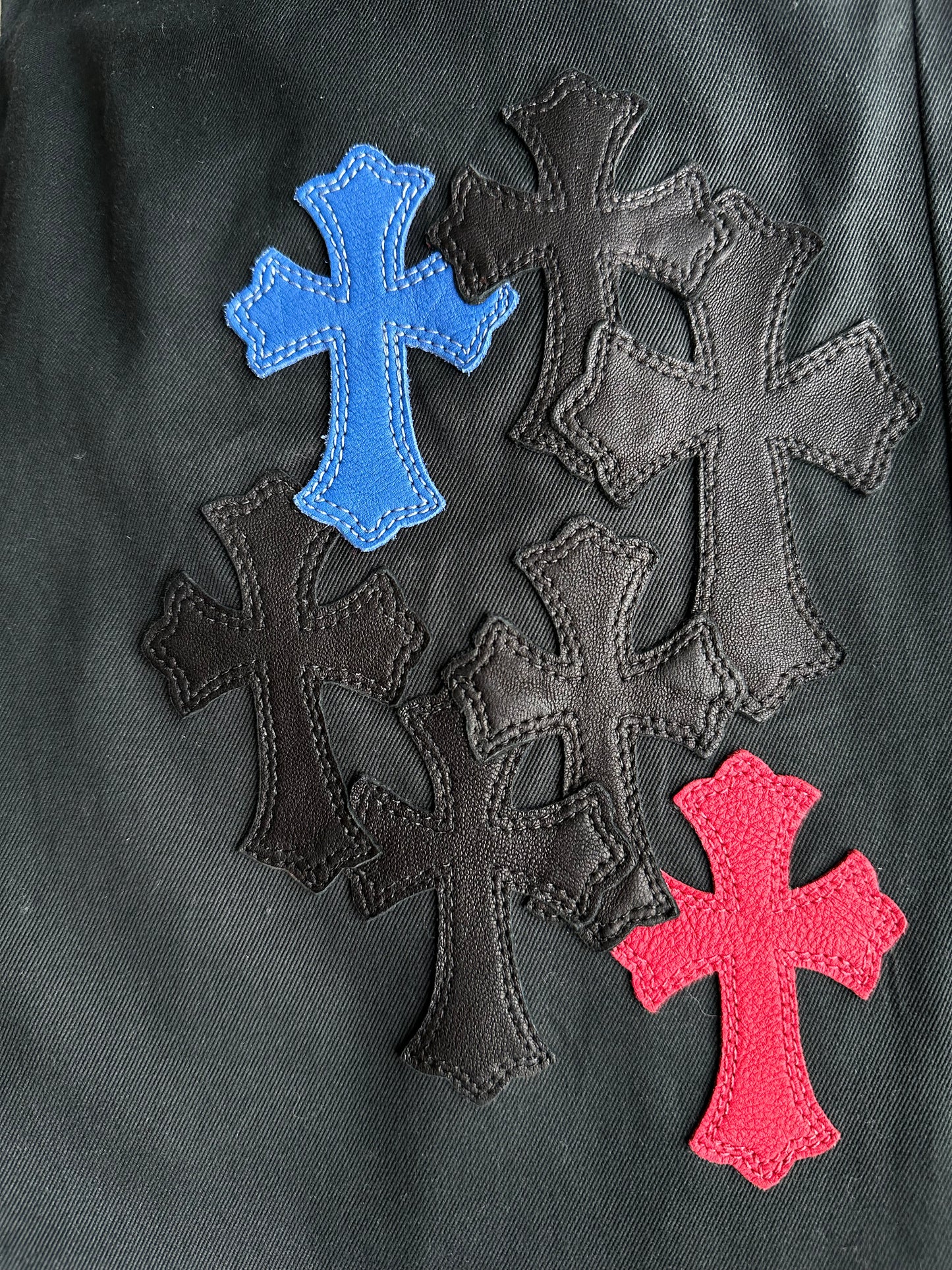 Chrome Hearts Dark Navy Multicolor Cross Patch Chino Pants