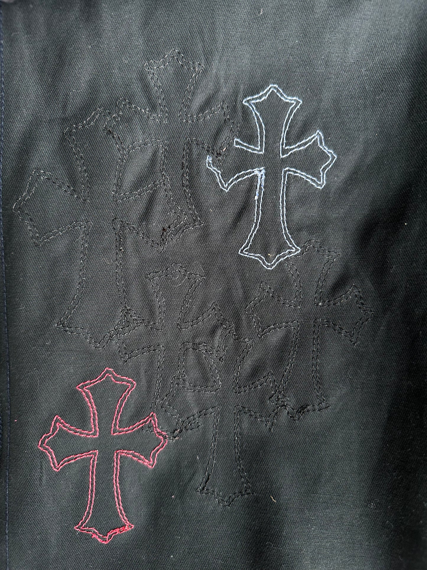 Chrome Hearts Dark Navy Multicolor Cross Patch Chino Pants