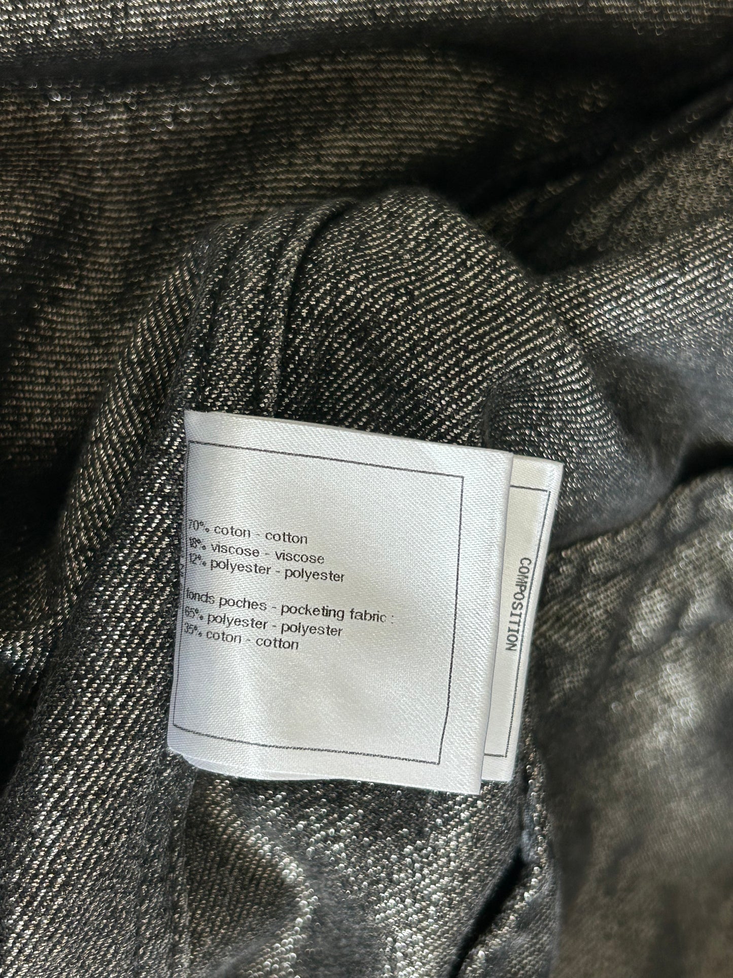 Chanel Grey CC Logo Denim Women's Jacket