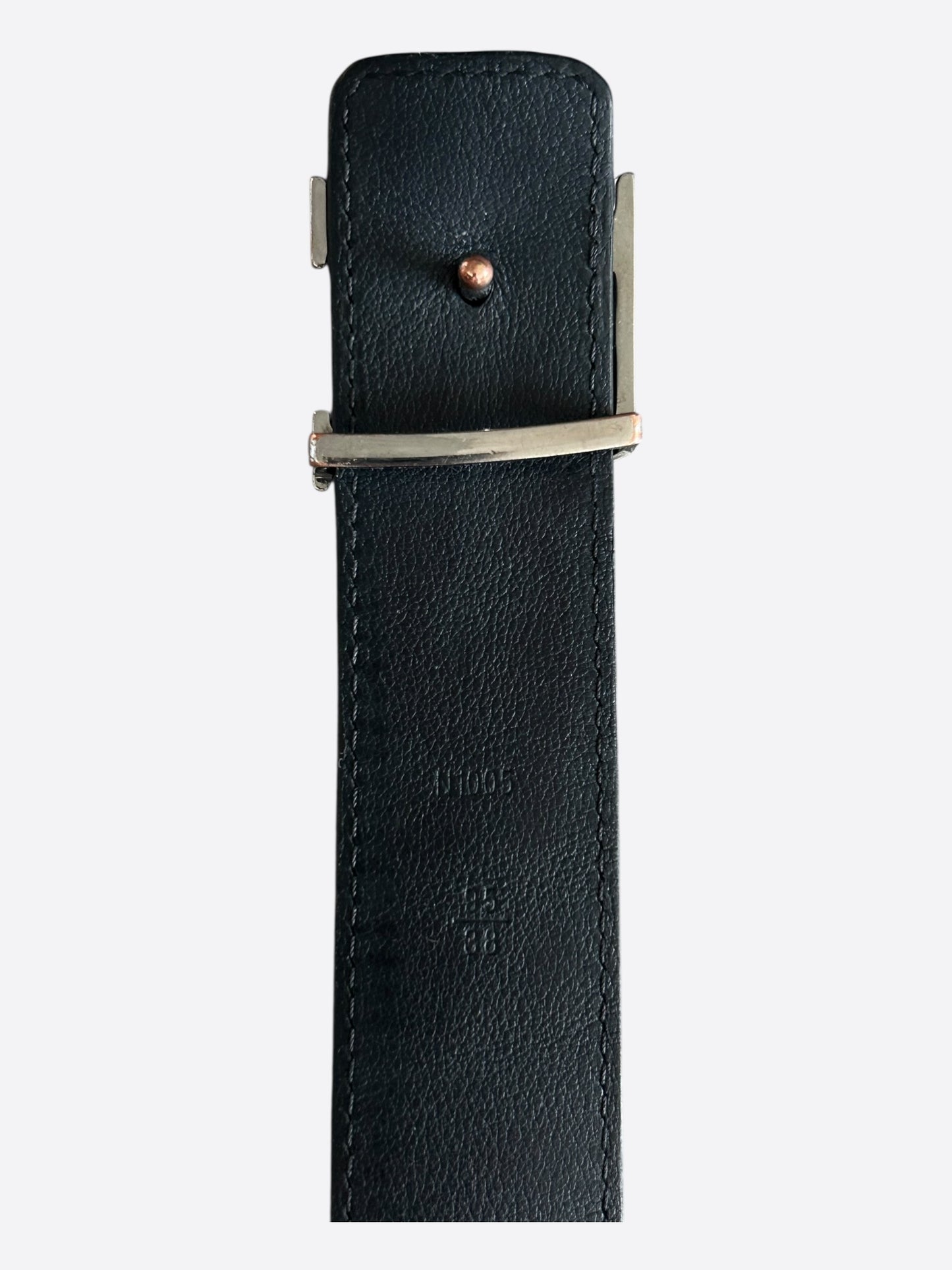 Louis Vuitton Black Crocodile LV Logo Belt