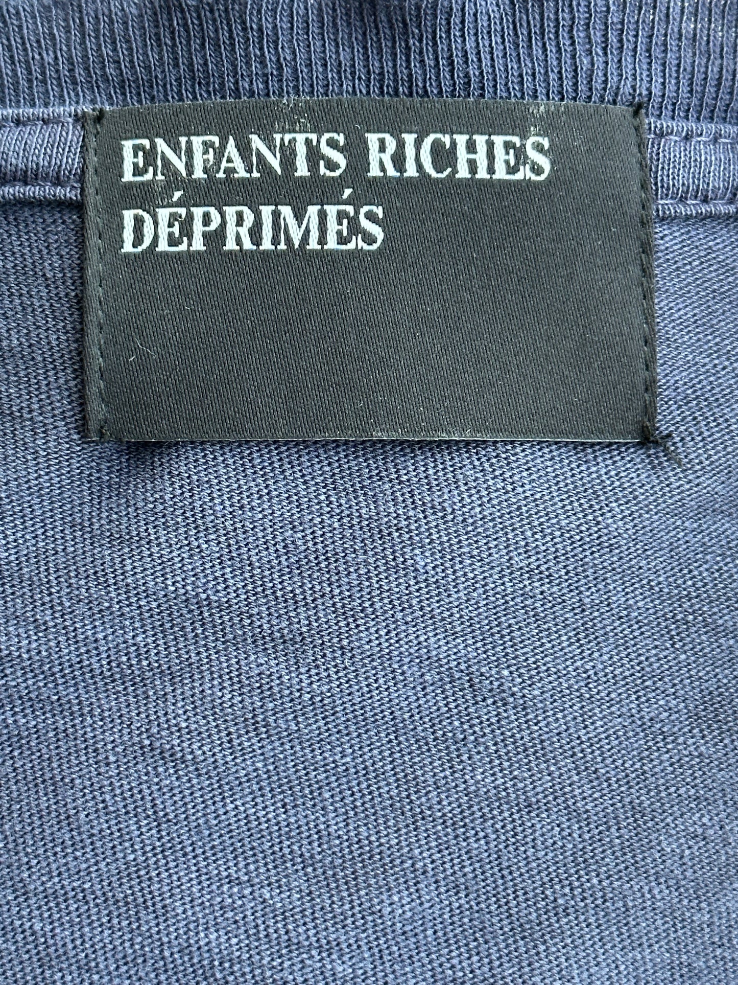 Enfants Riches Deprimes Faded Navy & White Classic Logo T-Shirt