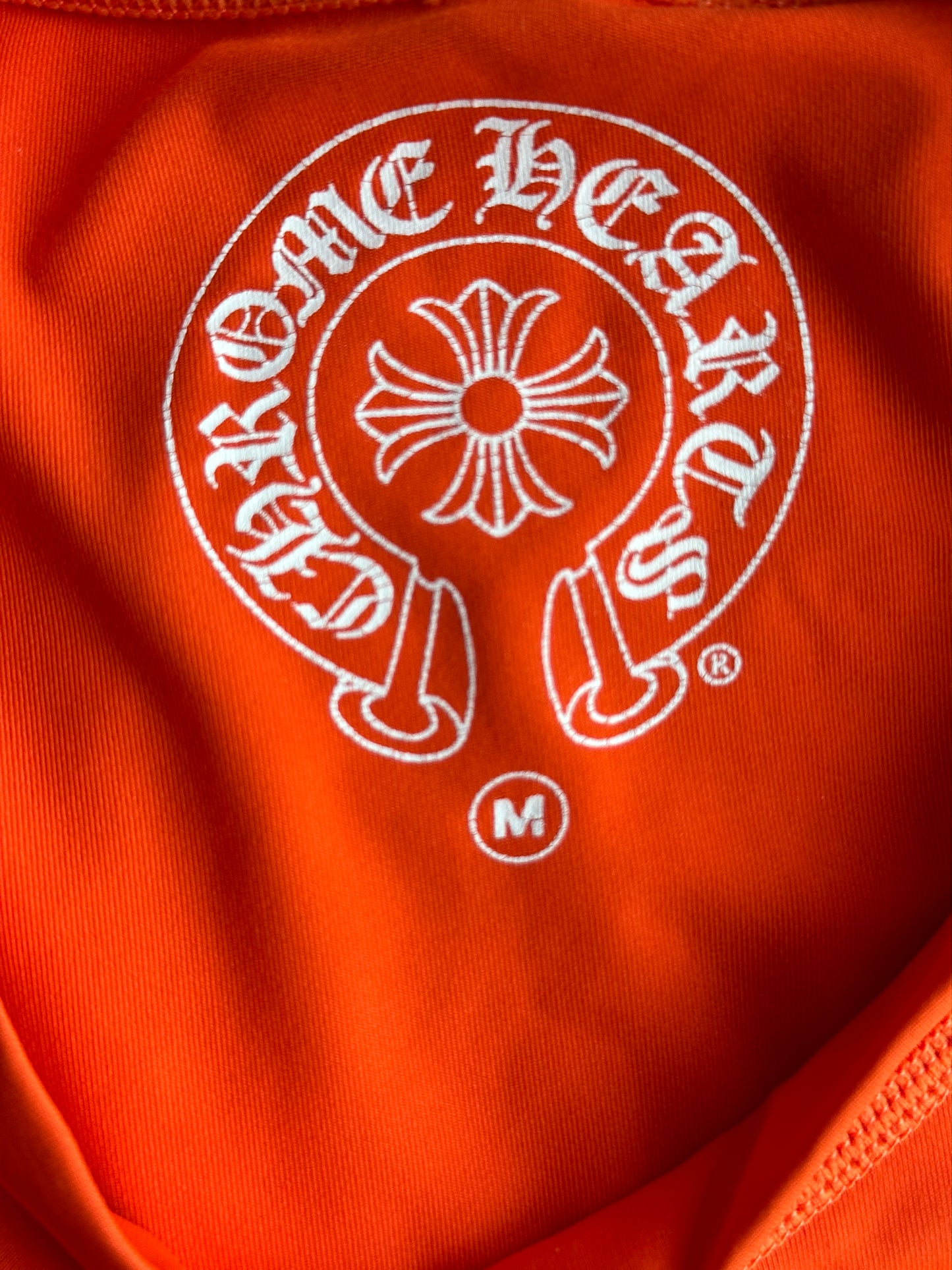 Chrome Hearts Orange & White Horseshoe Logo Rash Guard Longsleeve T-Shirt