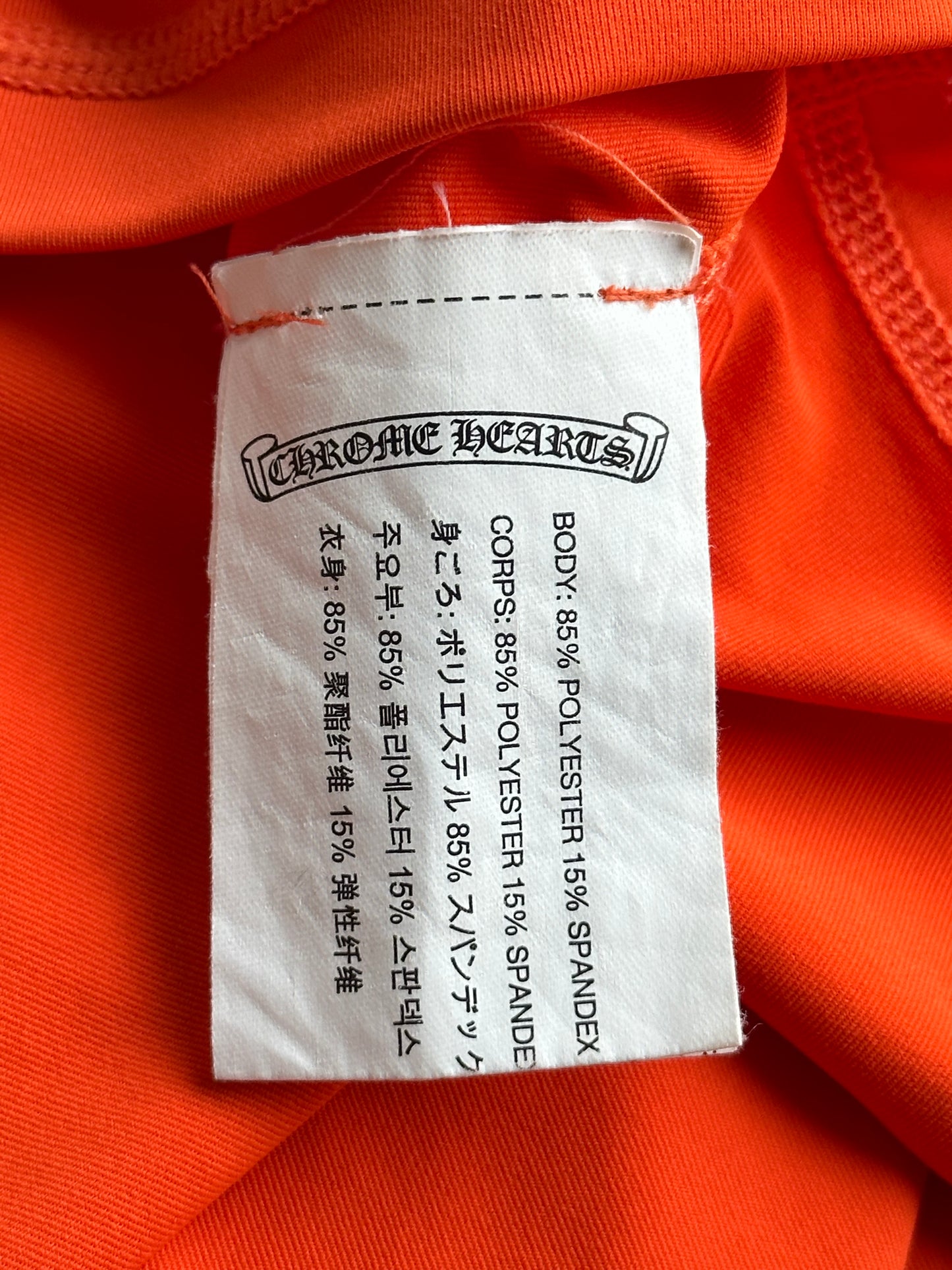 Chrome Hearts Orange & White Horseshoe Logo Rash Guard Longsleeve T-Shirt