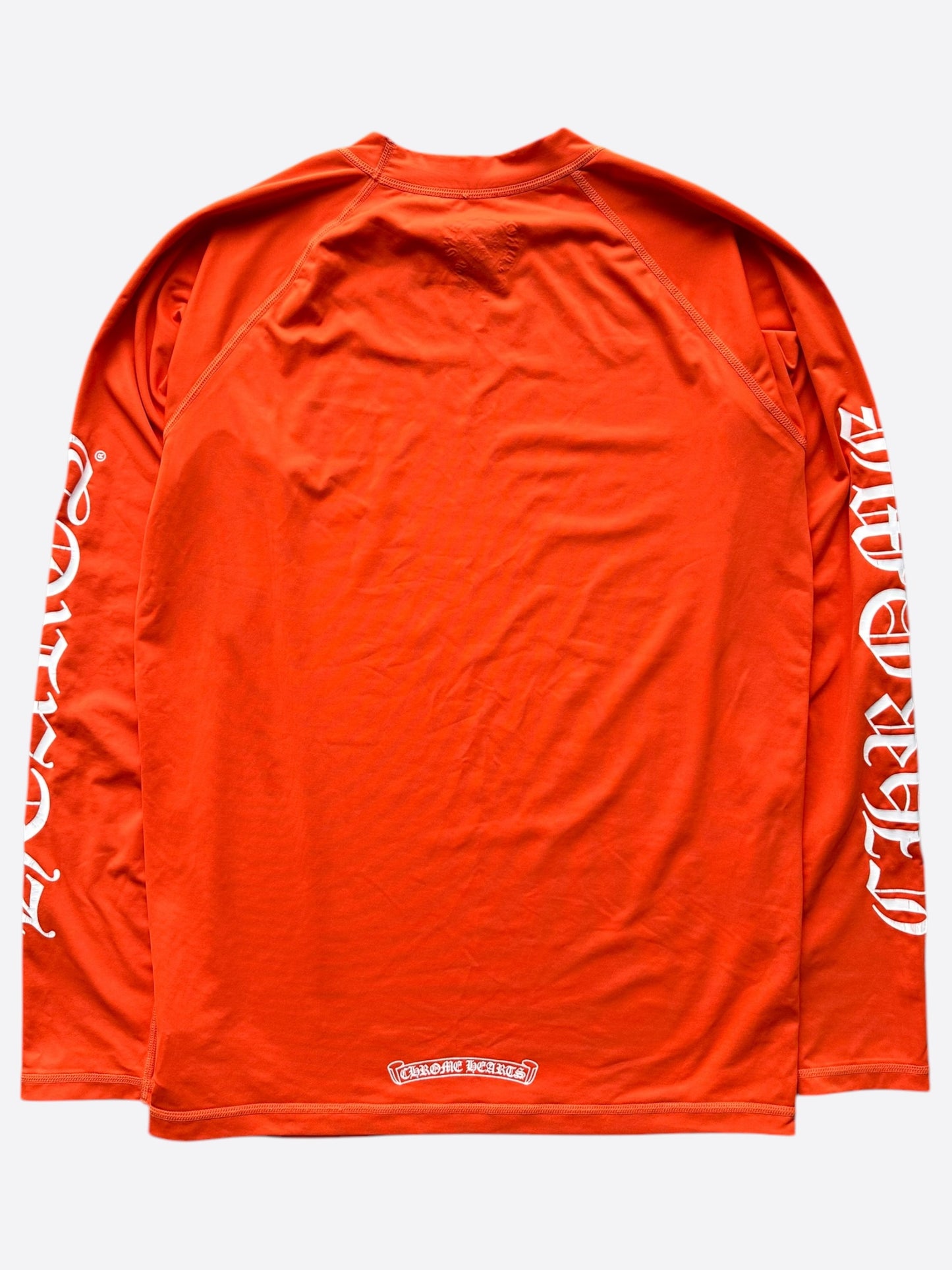 Chrome Hearts Orange & White Horseshoe Logo Rash Guard Longsleeve T-Shirt