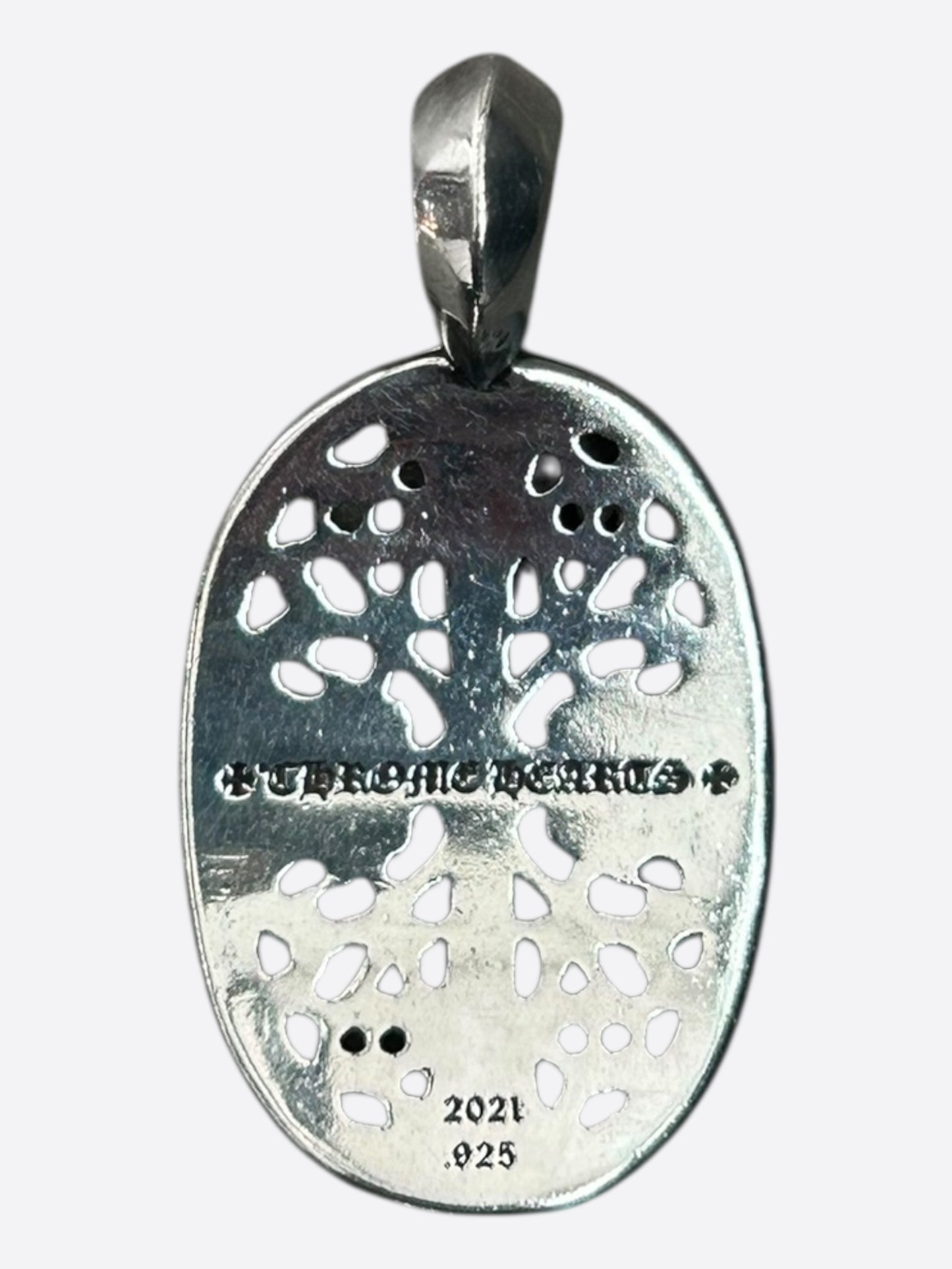 Chrome Hearts Silver Oval Cross Pendant