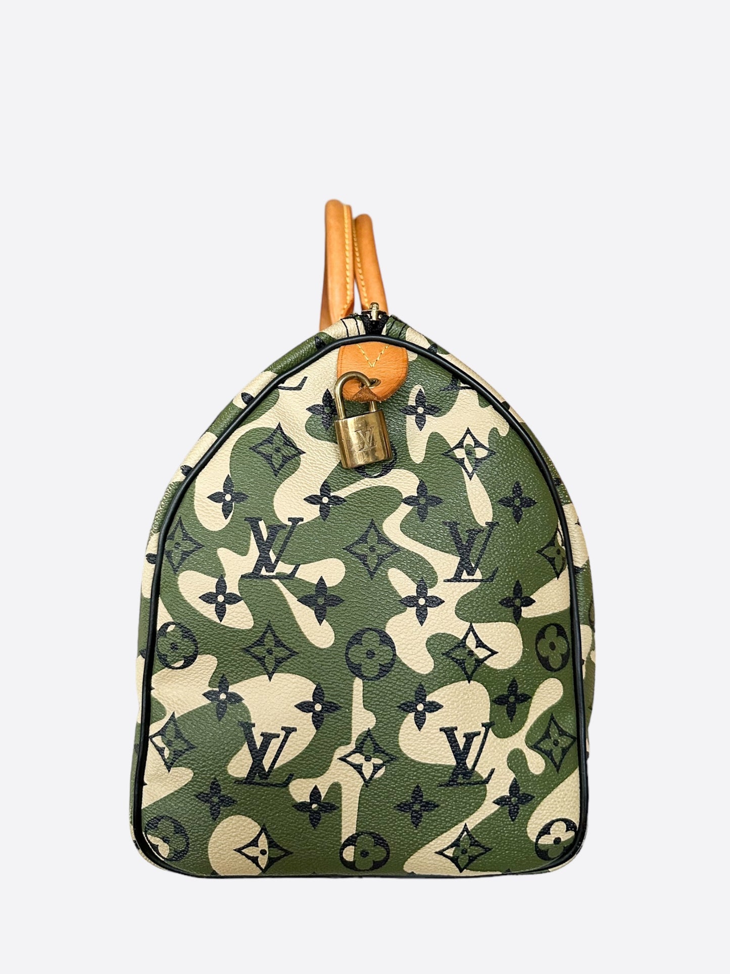 Louis Vuitton Takashi Murakami Green Camouflage Monogram Speedy 35