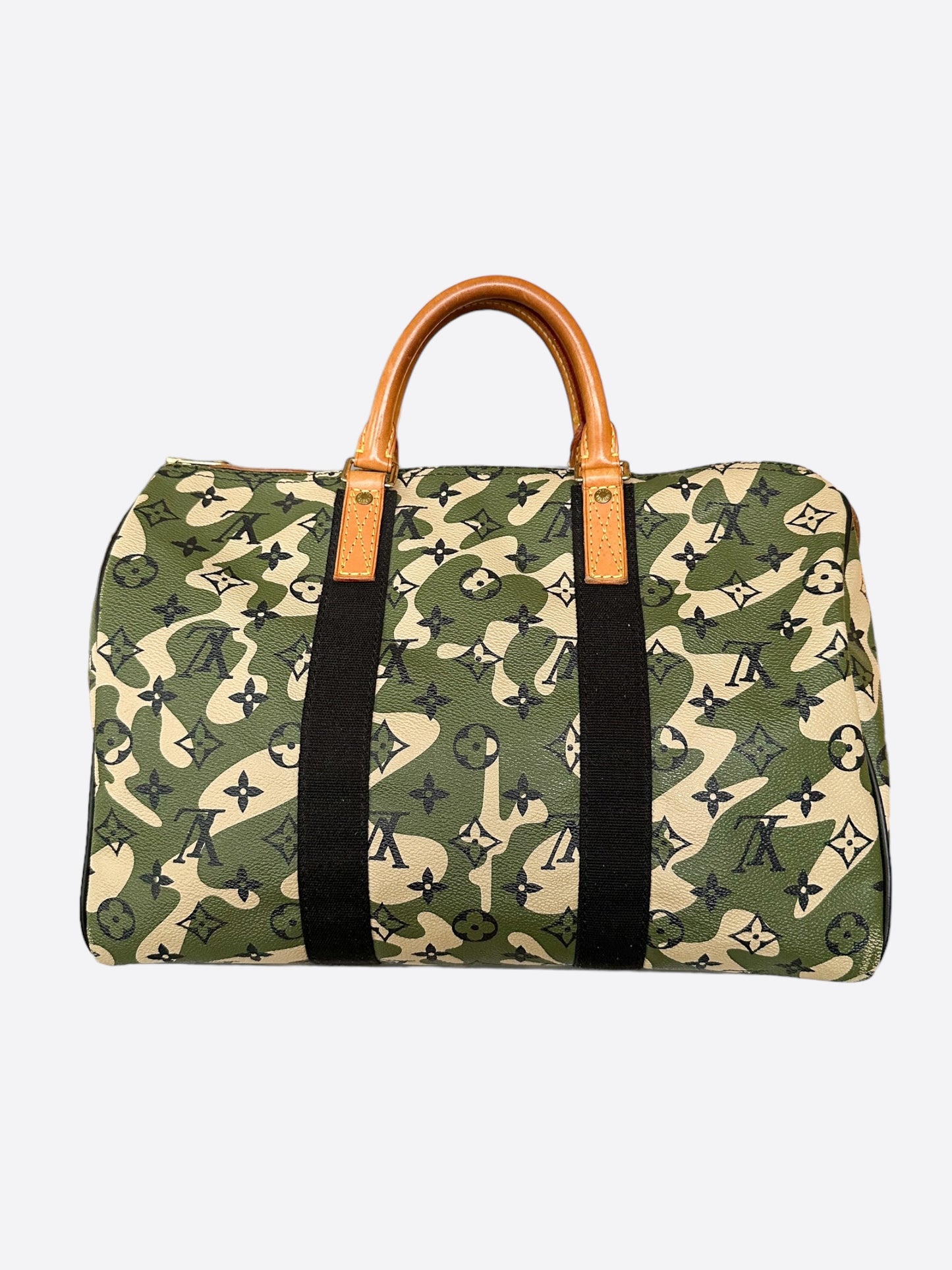 Louis Vuitton Takashi Murakami Green Camouflage Monogram Speedy 35