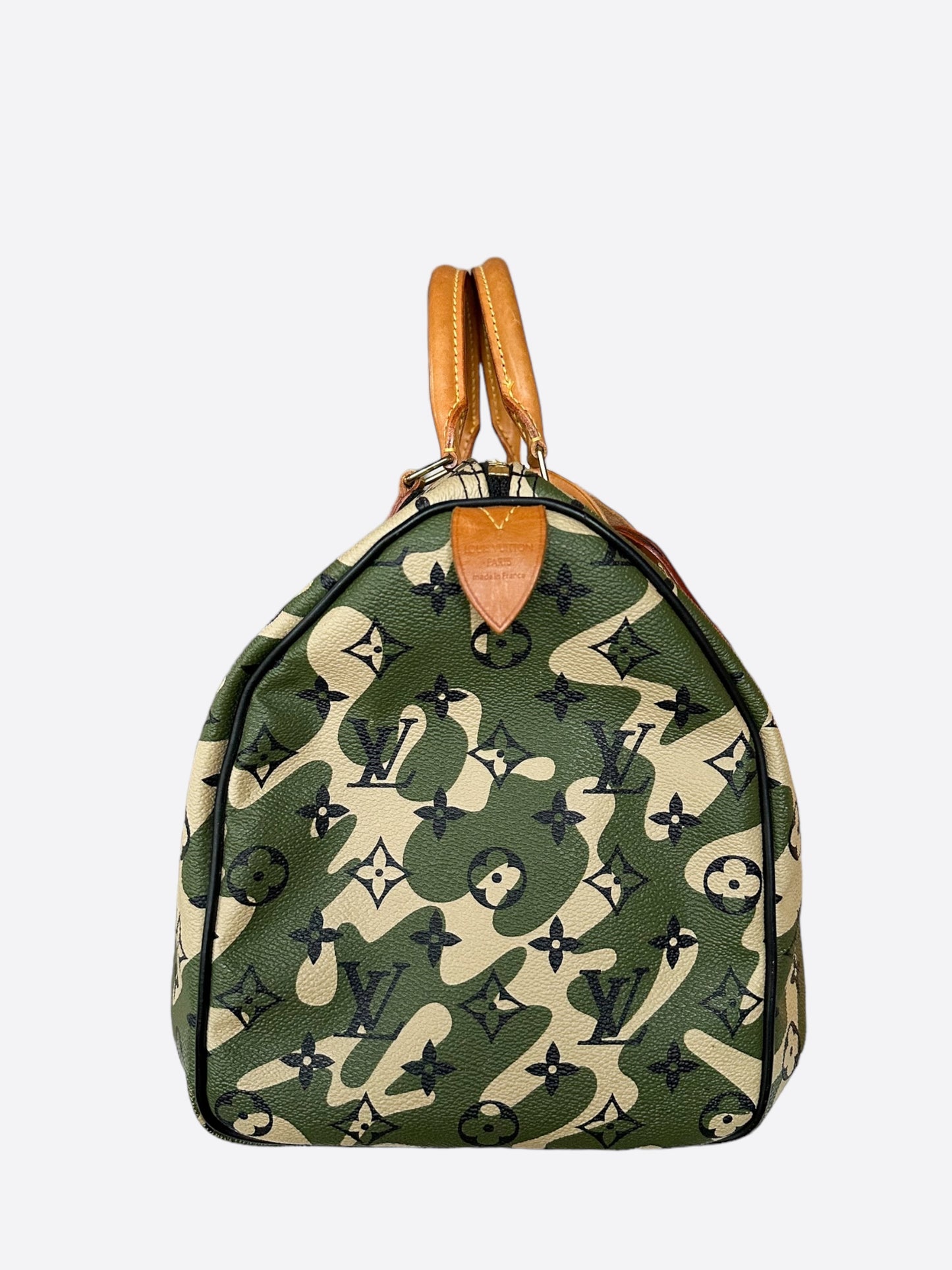 Louis Vuitton Takashi Murakami Green Camouflage Monogram Speedy 35